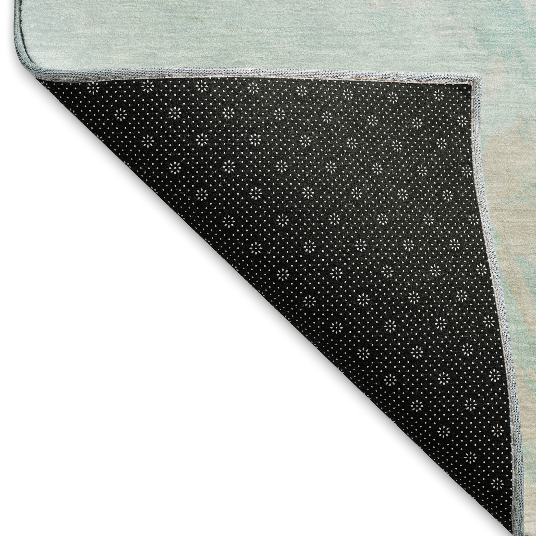 Athens Machine Washable Transitional Seafoam Blue Rug 1'8" x 2'6" #shape_Rectangle