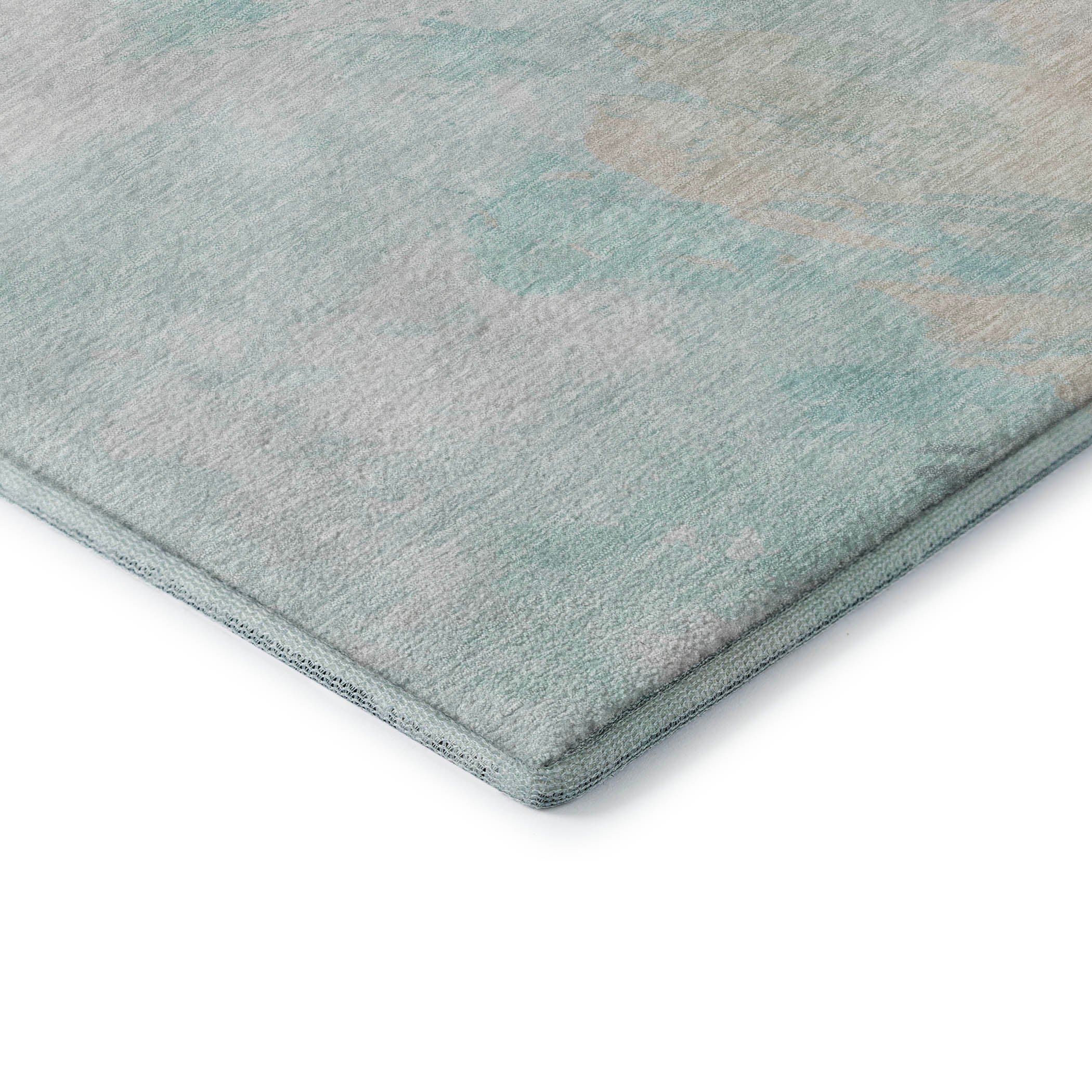 Athens Machine Washable Transitional Seafoam Blue Rug 1'8" x 2'6" #shape_Rectangle