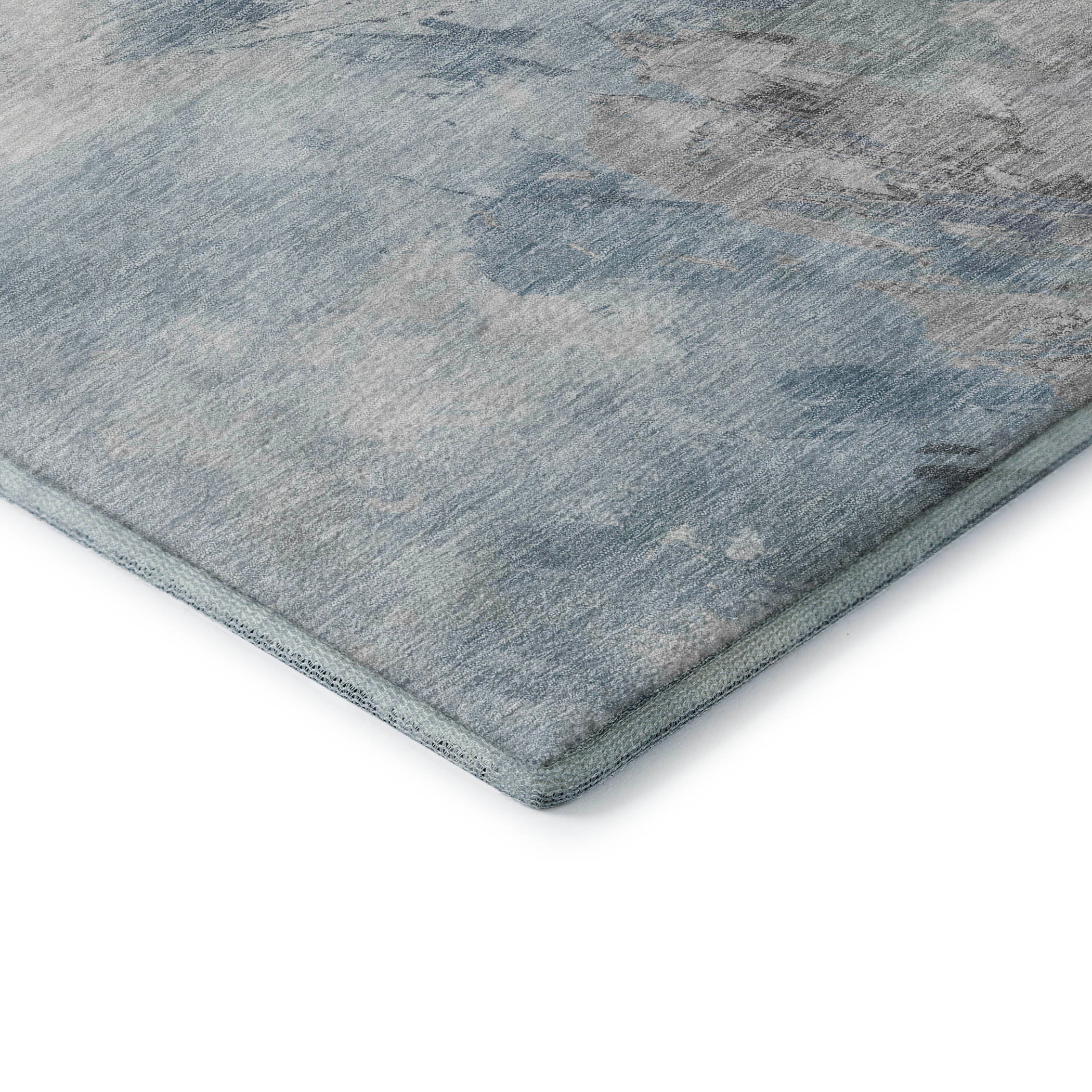 Athens Machine Washable Transitional Sky Blue Rug 1'8" x 2'6" #shape_Rectangle