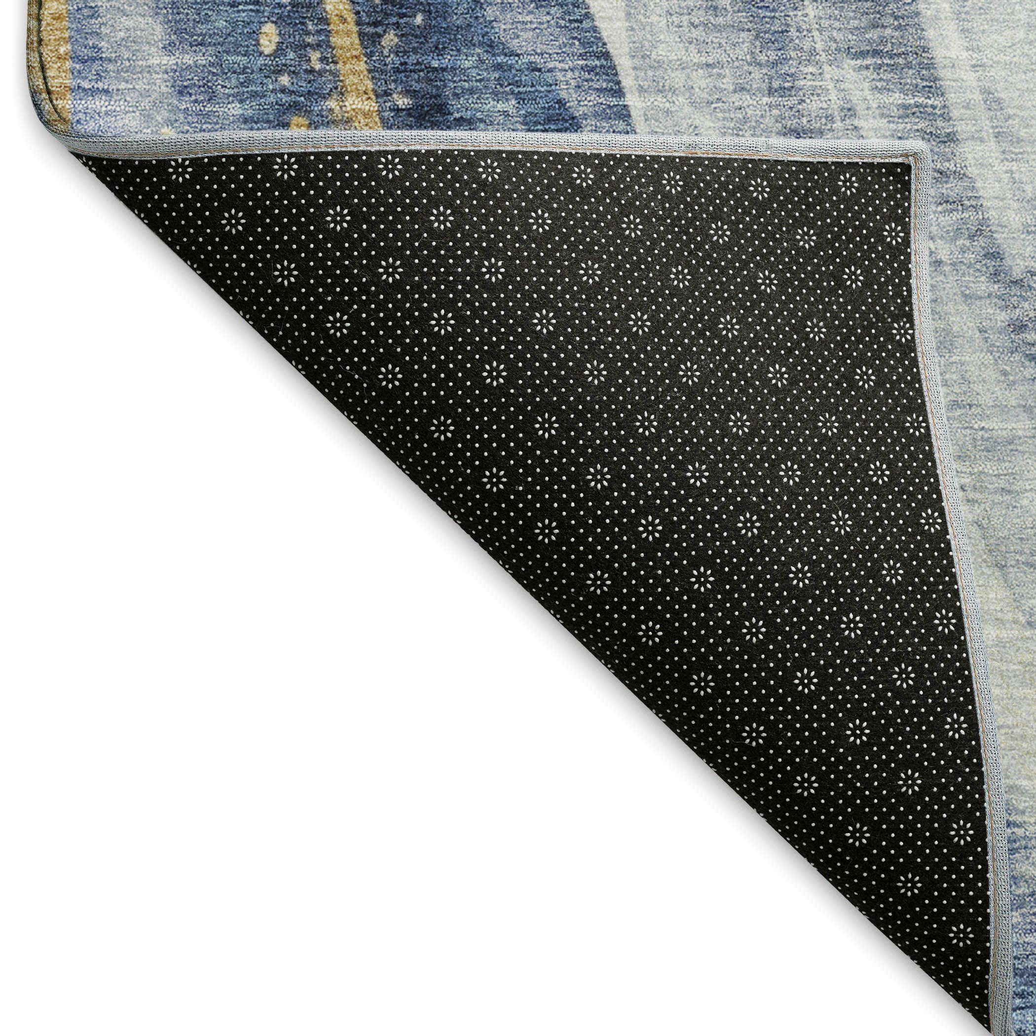 Colombo Machine Washable Transitional Blue Rug 1'8" x 2'6" #shape_Rectangle