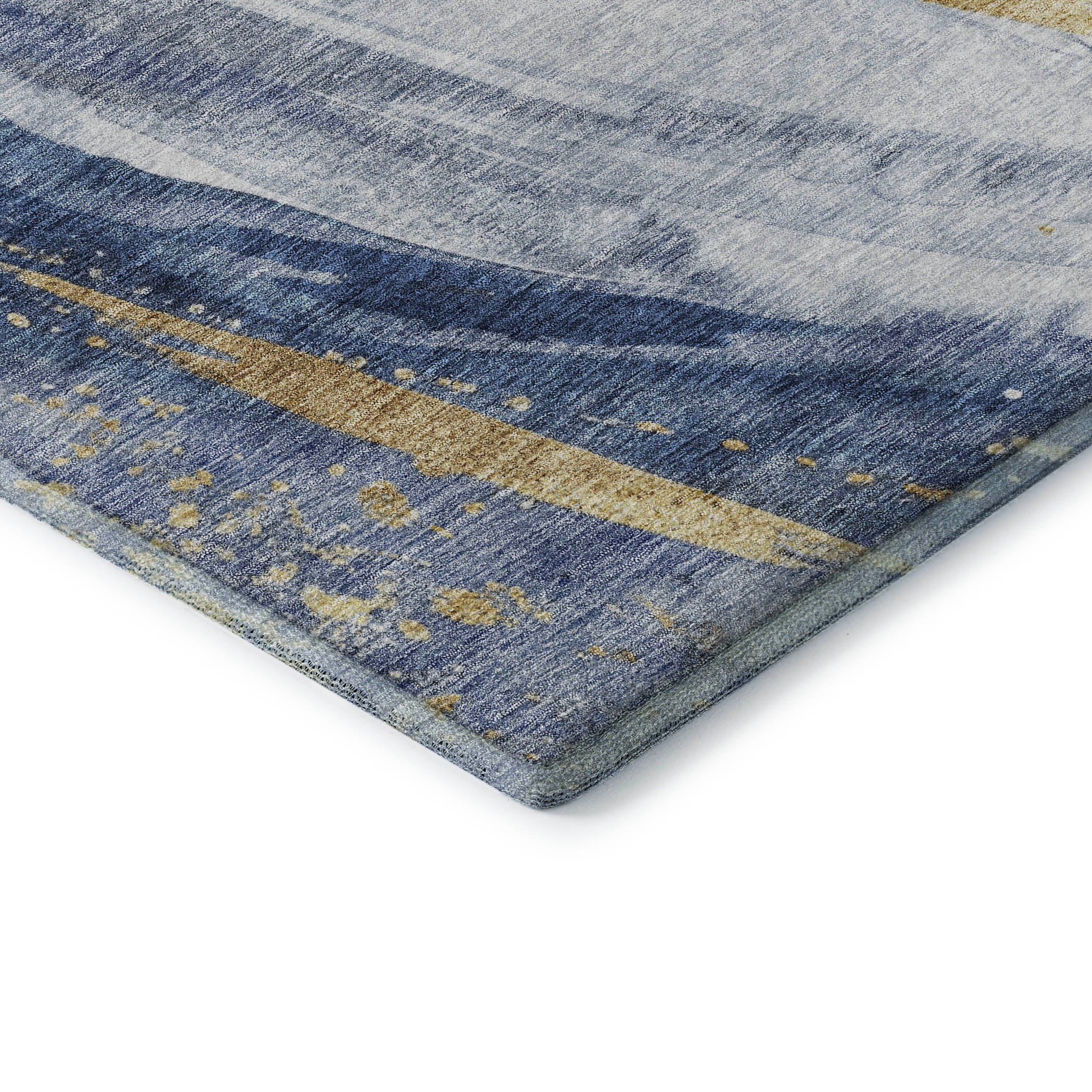 Colombo Machine Washable Transitional Blue Rug 1'8" x 2'6" #shape_Rectangle