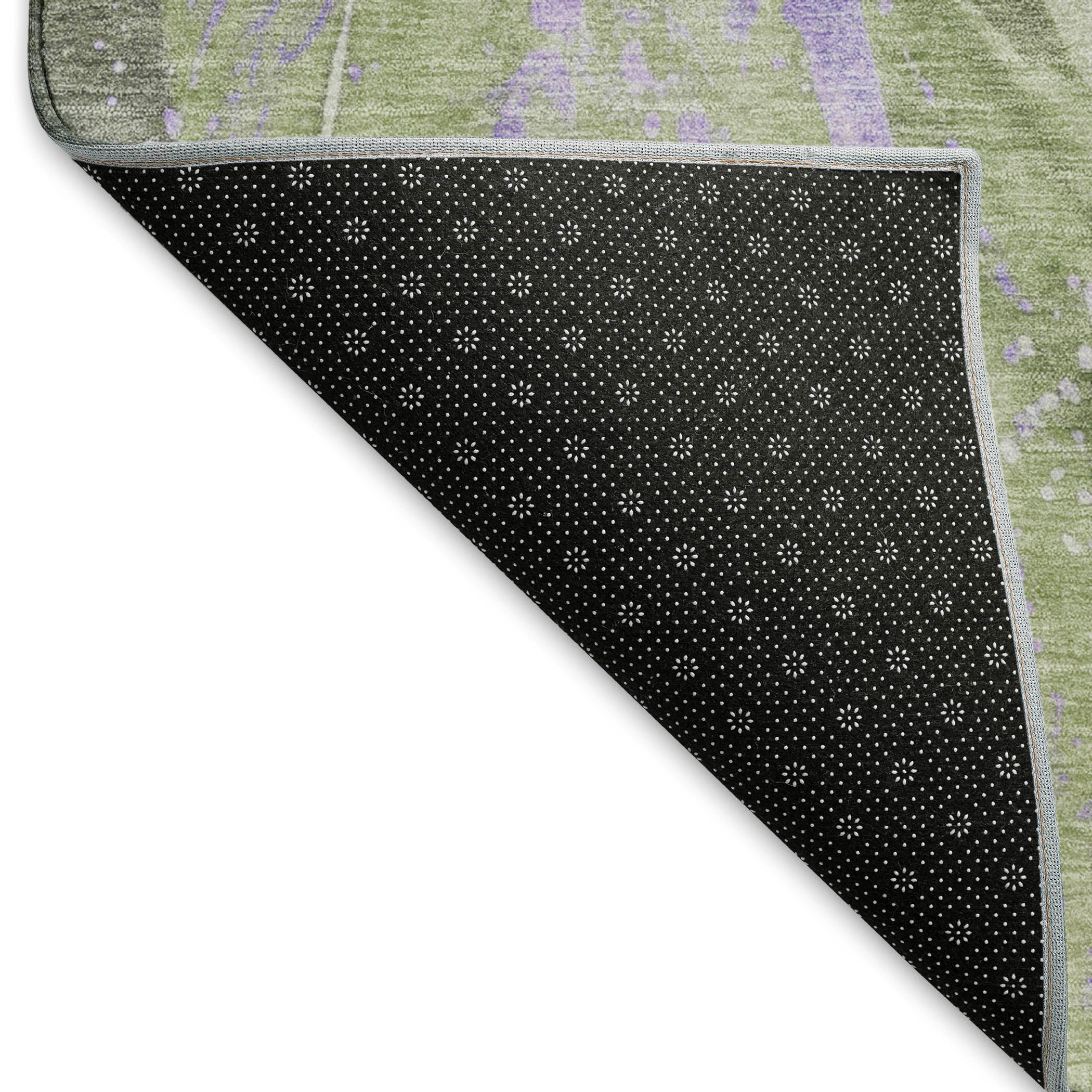 Colombo Machine Washable Transitional Olive Green Rug 1'8" x 2'6" #shape_Rectangle