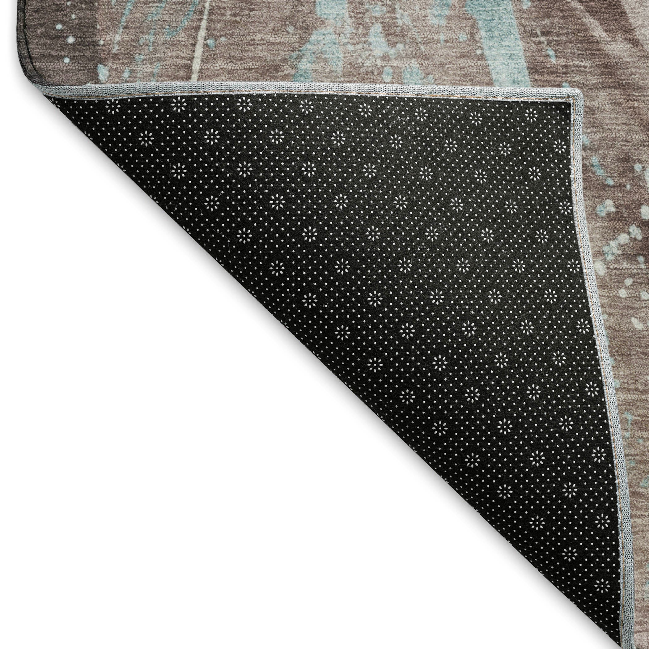 Colombo Machine Washable Transitional Taupe Brown Rug 1'8" x 2'6" #shape_Rectangle