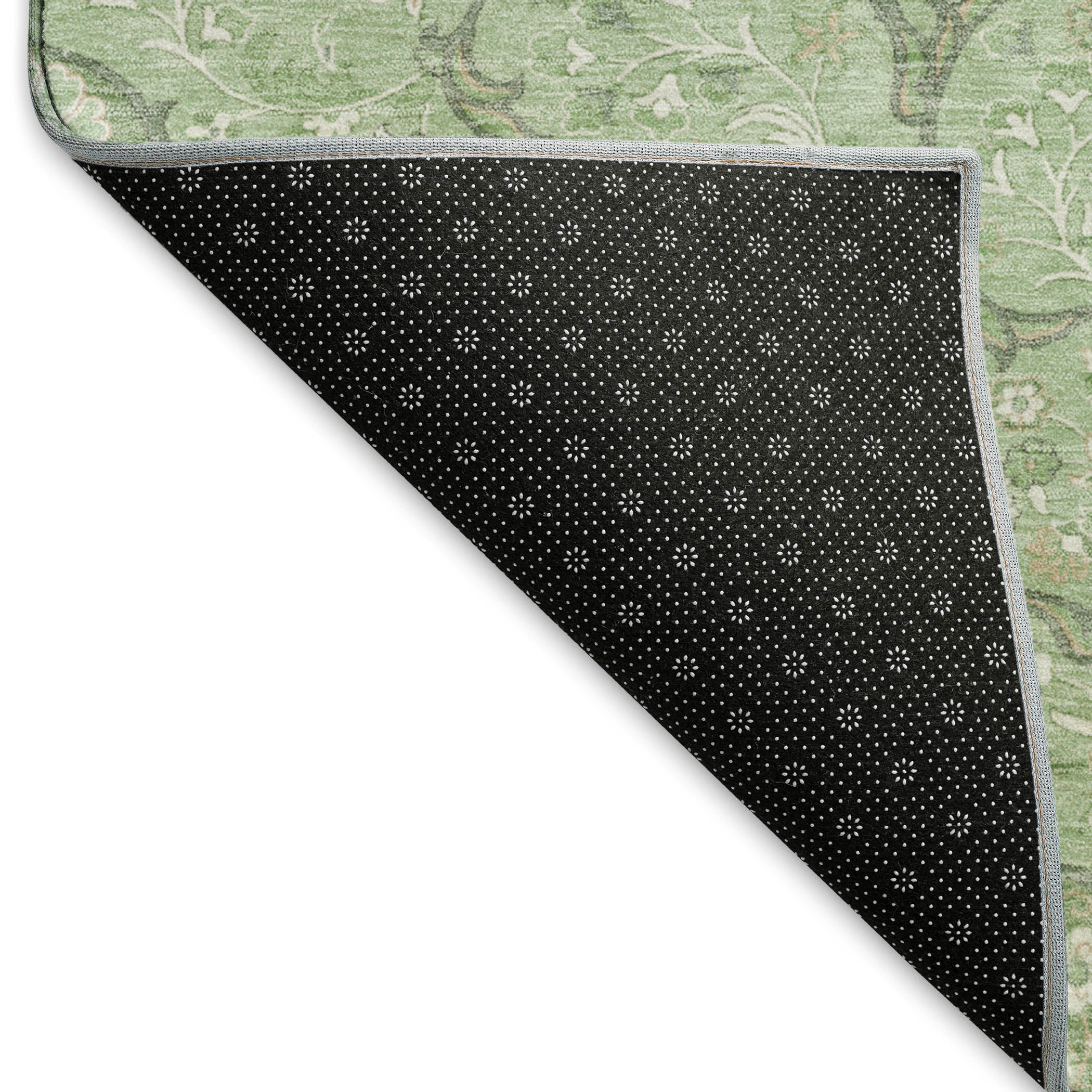 Cairo Machine Washable Traditional Aloe Green Rug 1'8" x 2'6" #shape_Rectangle
