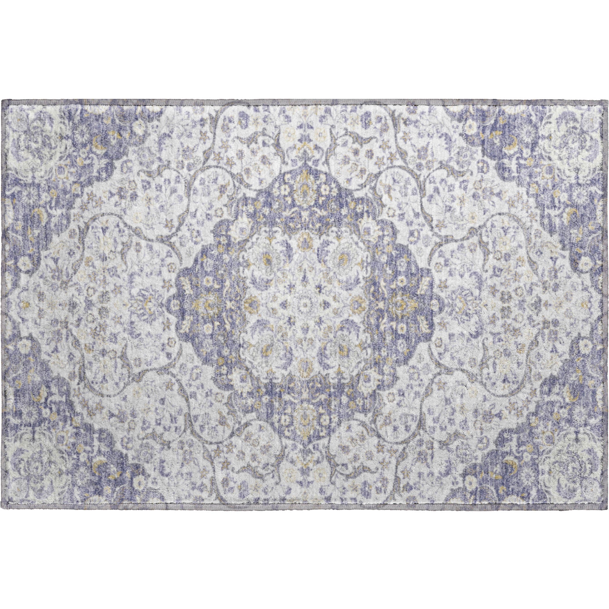Cairo Machine Washable Traditional Lavender Purple Rug 1'8" x 2'6" #shape_Rectangle