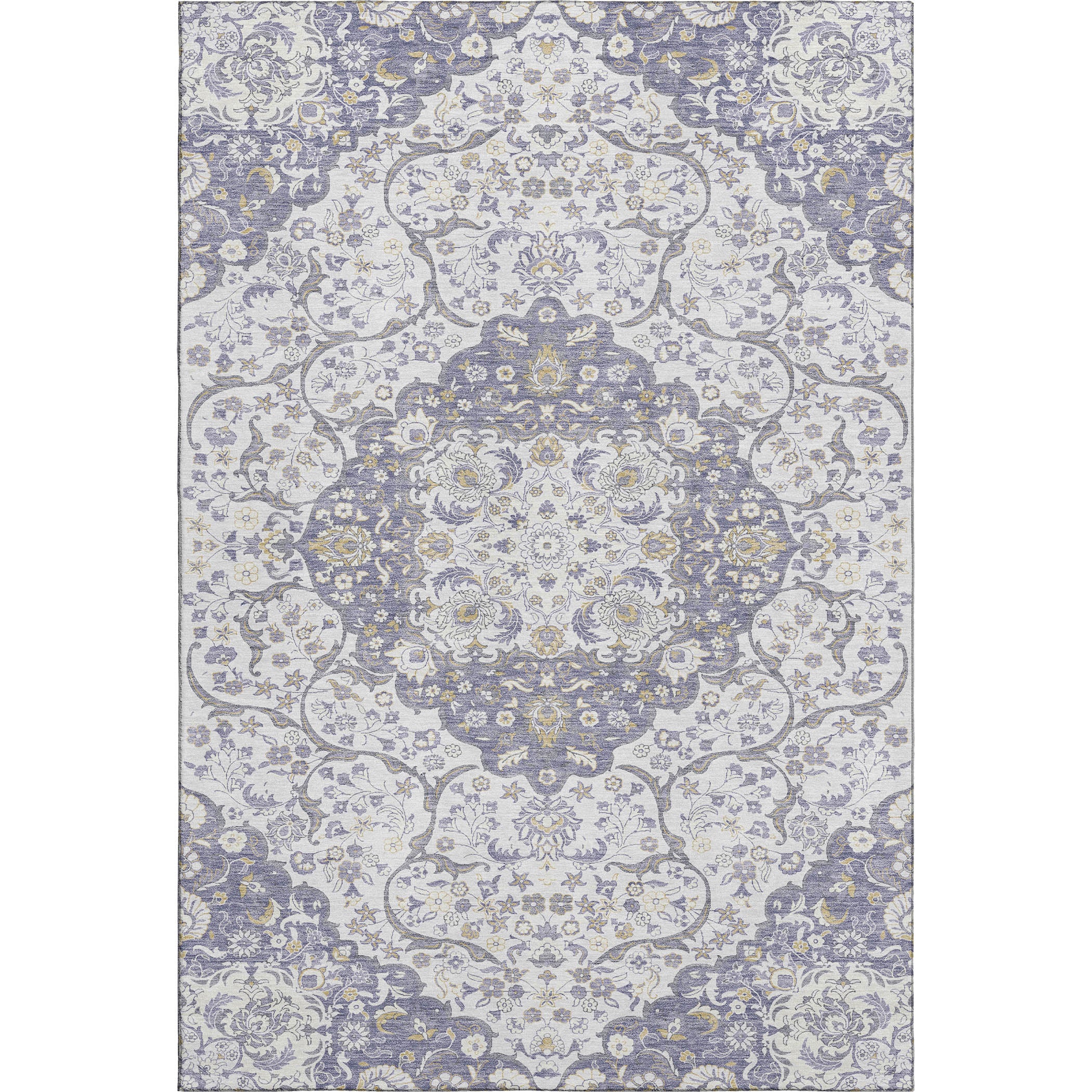Cairo Machine Washable Traditional Lavender Purple Rug 2'6" x 3'10" #shape_Rectangle