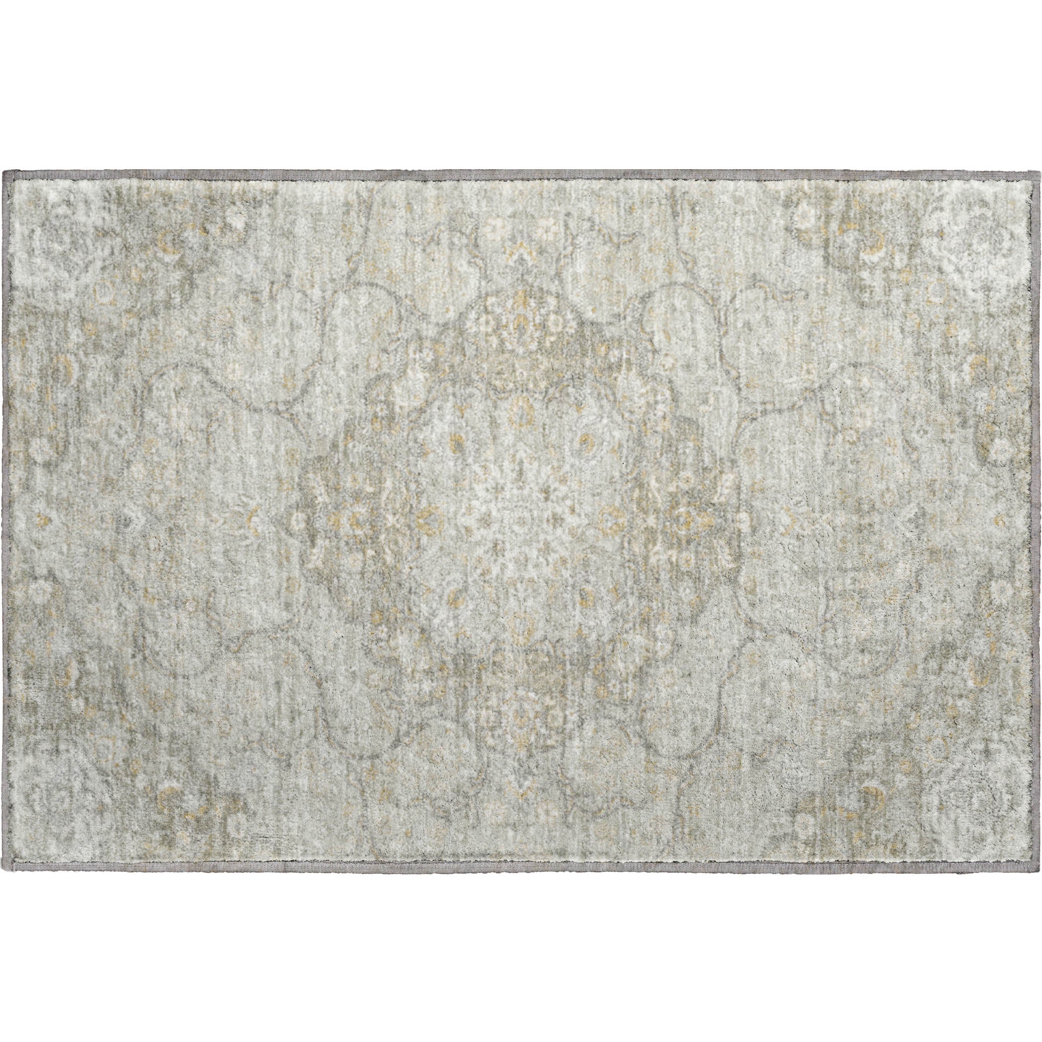 Cairo Machine Washable Traditional Taupe Brown Rug 1'8" x 2'6" #shape_Rectangle
