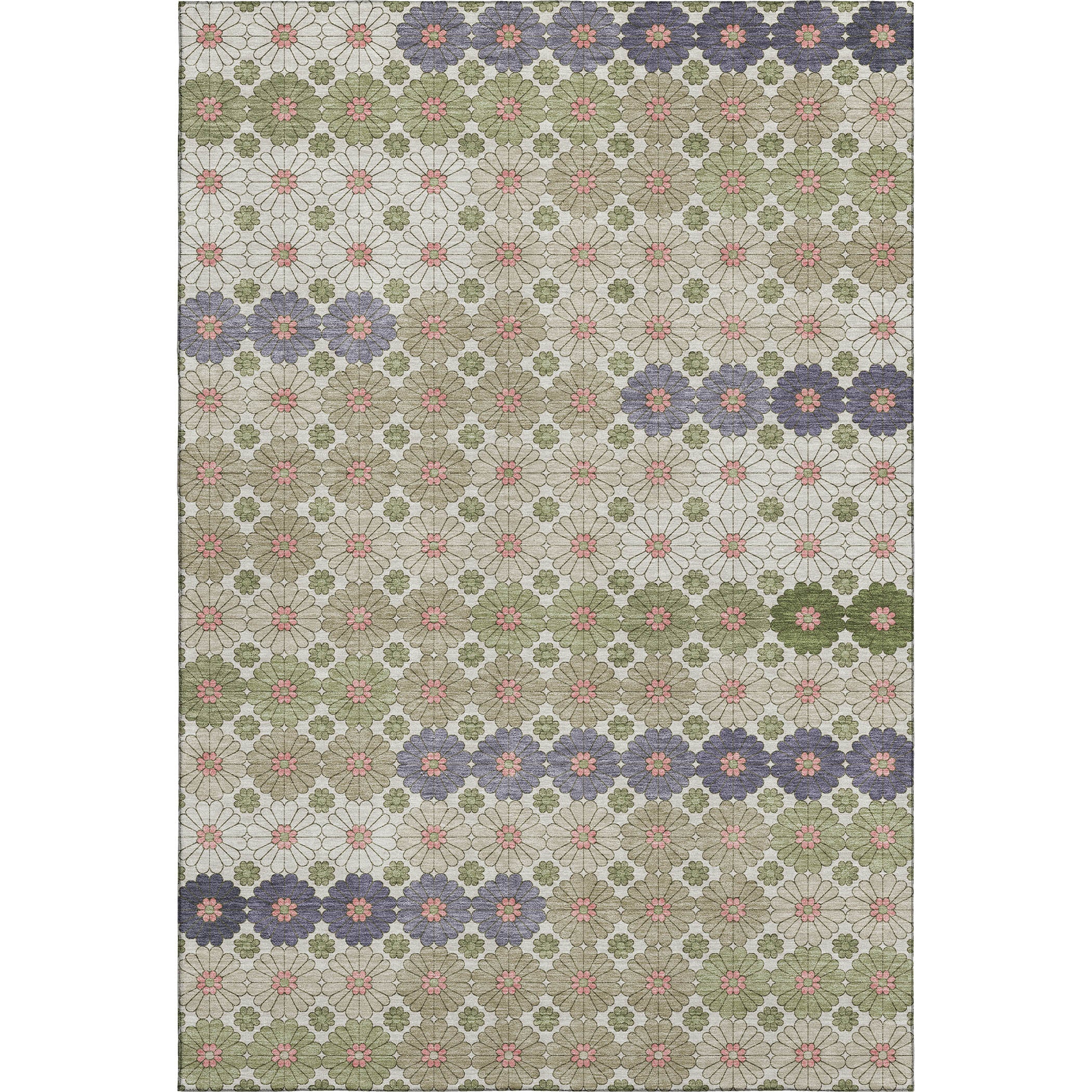 Baku Machine Washable Transitional Aloe Green Rug 2'6" x 3'10" #shape_Rectangle