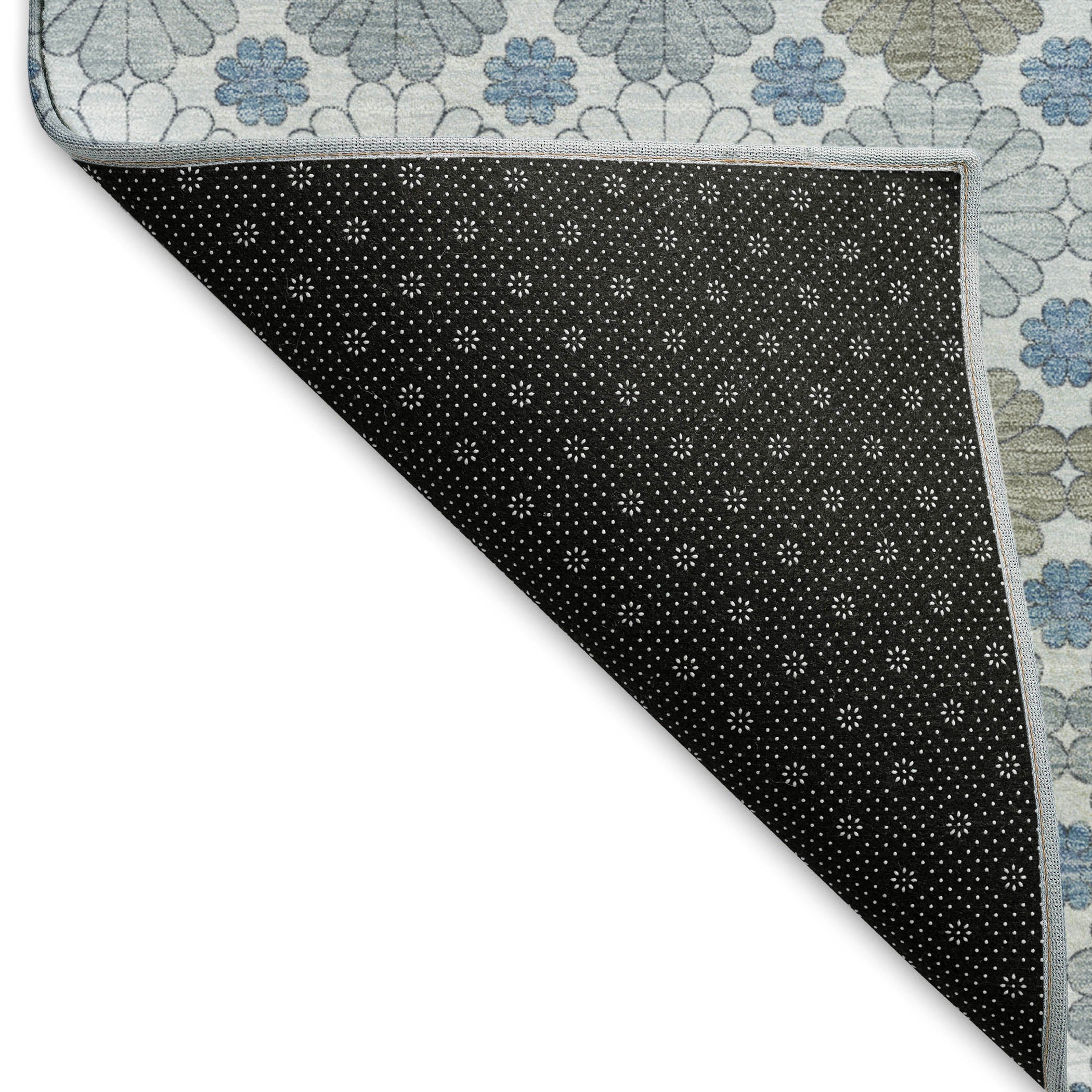 Baku Machine Washable Transitional Denim Blue Rug 1'8" x 2'6" #shape_Rectangle
