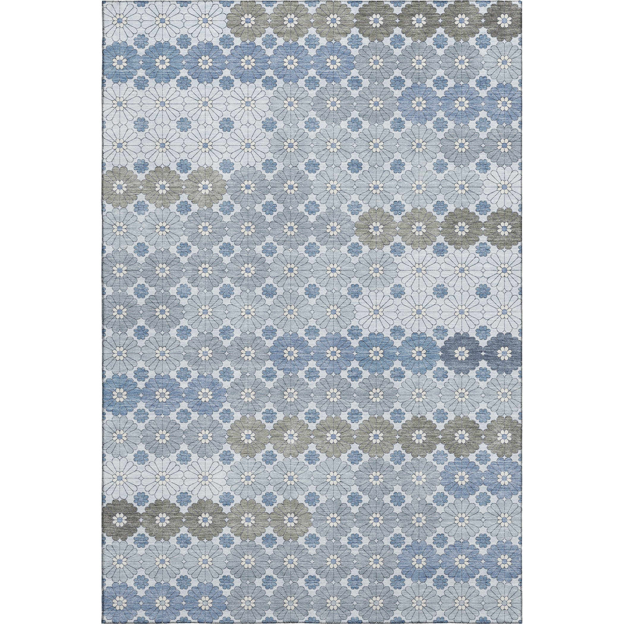 Baku Machine Washable Transitional Denim Blue Rug 2'6" x 3'10" #shape_Rectangle