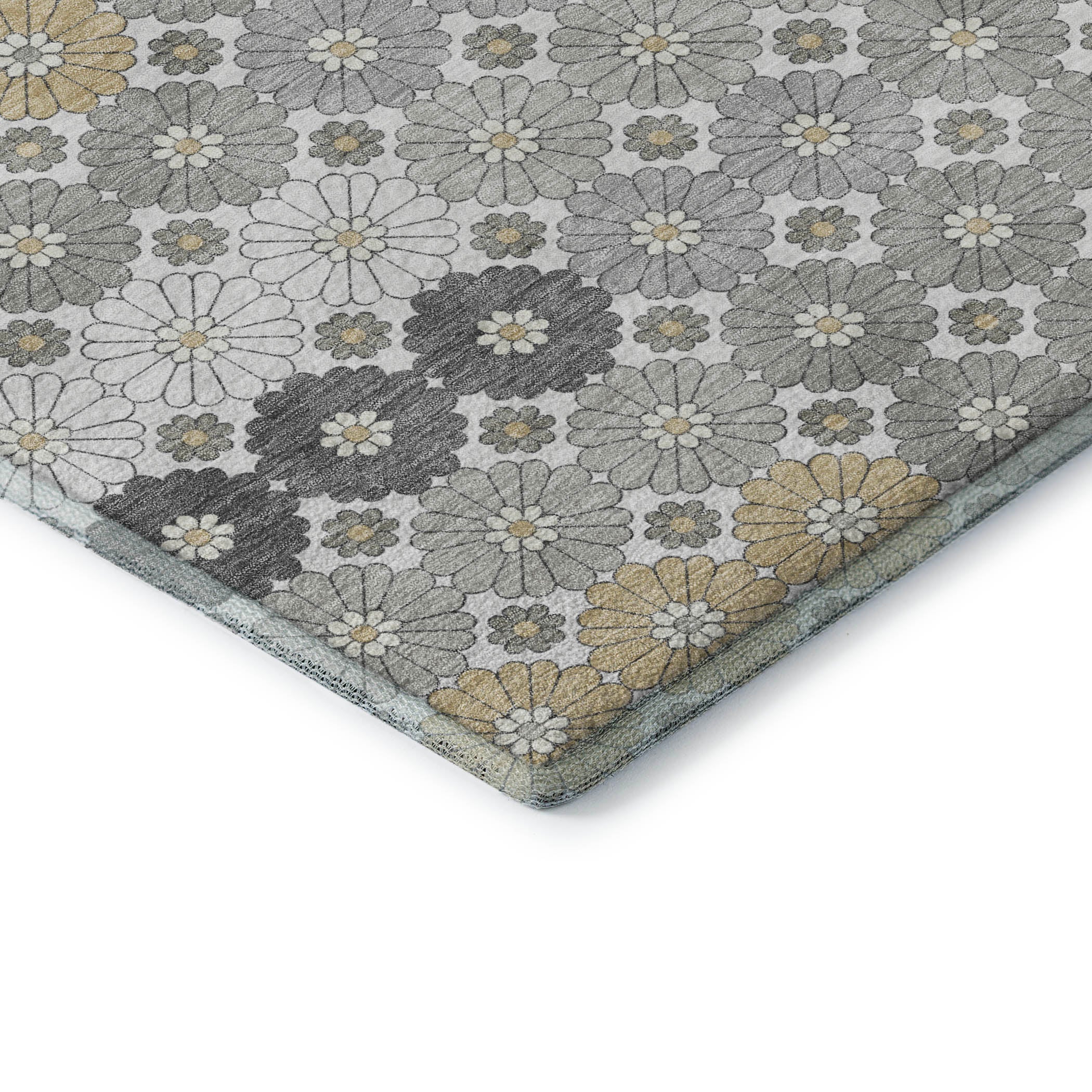 Baku Machine Washable Transitional Gray Rug 1'8" x 2'6" #shape_Rectangle