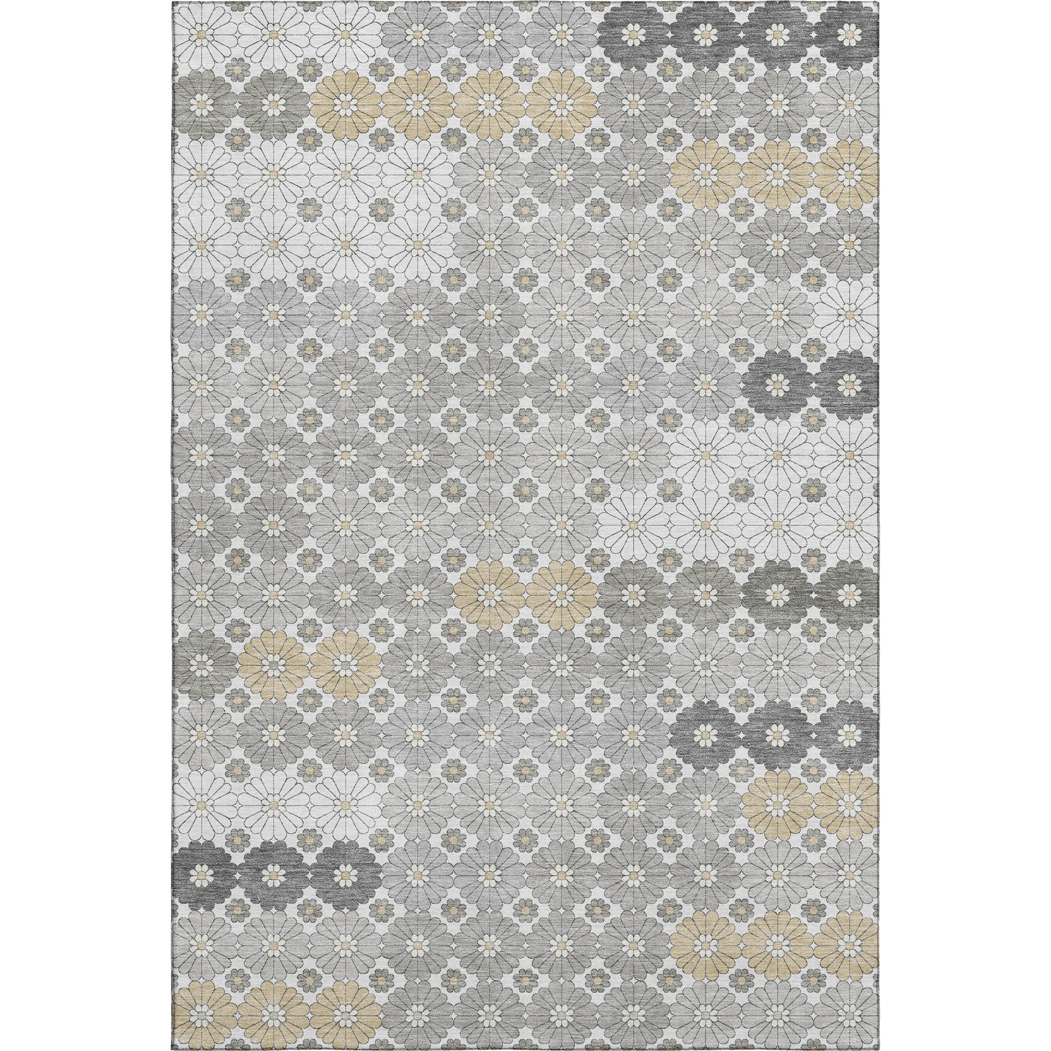 Baku Machine Washable Transitional Gray Rug 2'6" x 3'10" #shape_Rectangle