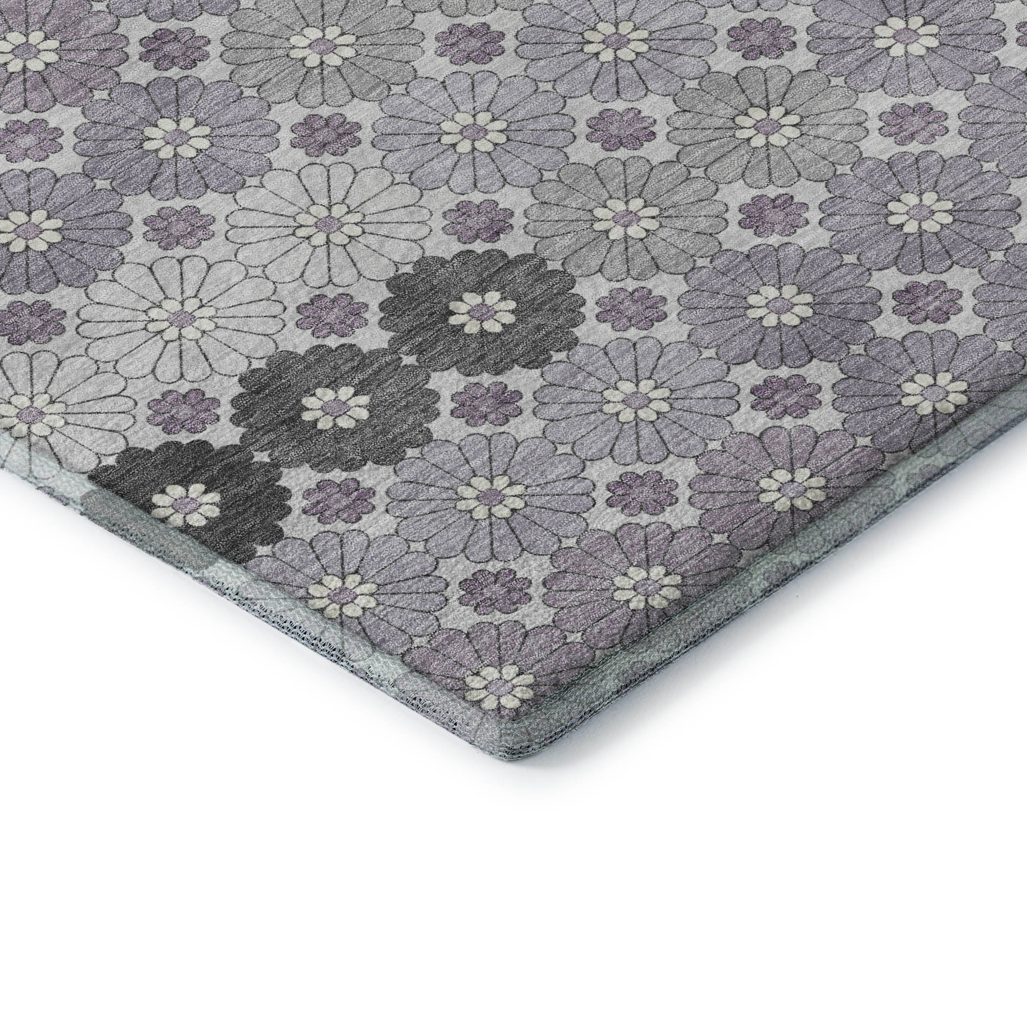 Baku Machine Washable Transitional Lavender Purple Rug 1'8" x 2'6" #shape_Rectangle