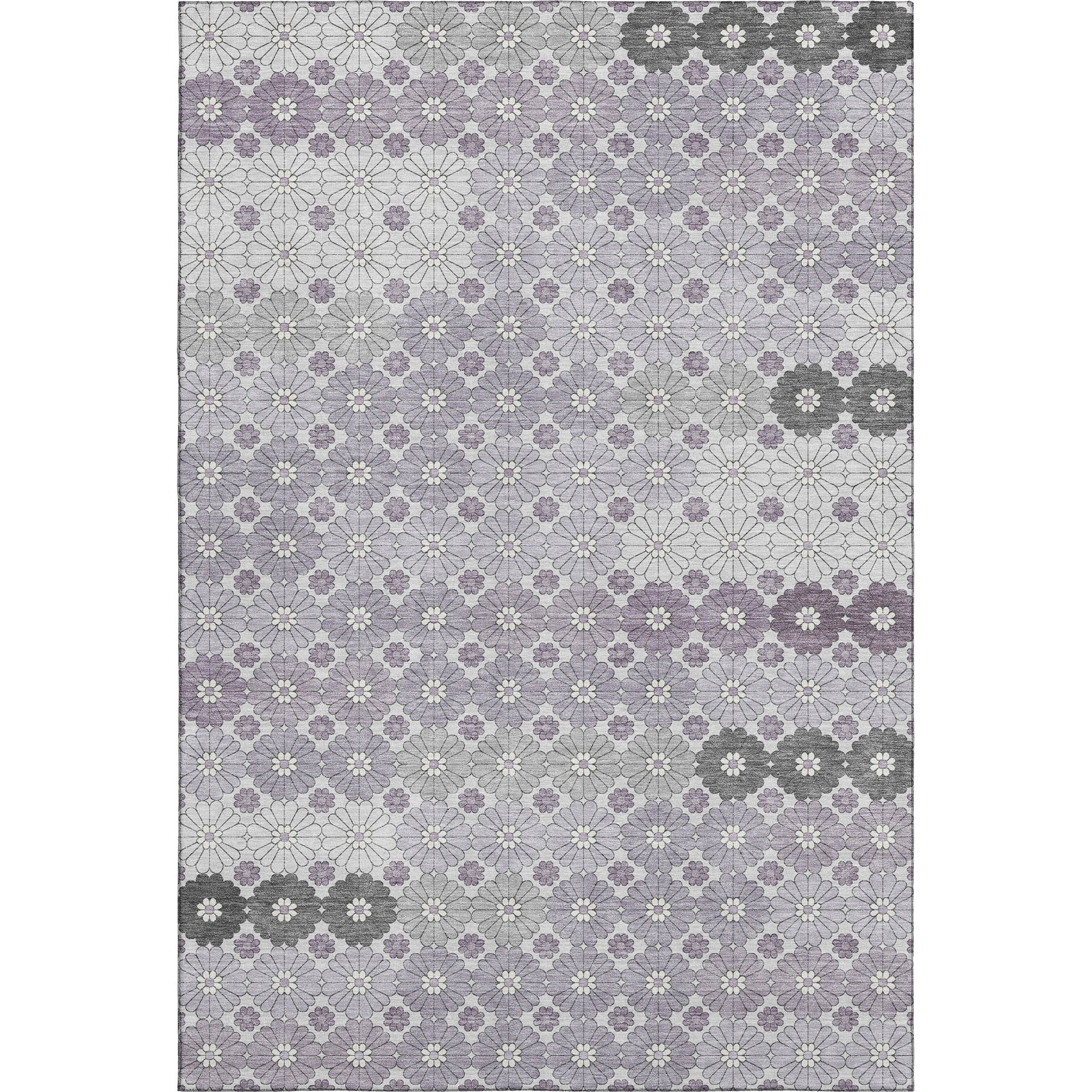 Baku Machine Washable Transitional Lavender Purple Rug 2'6" x 3'10" #shape_Rectangle