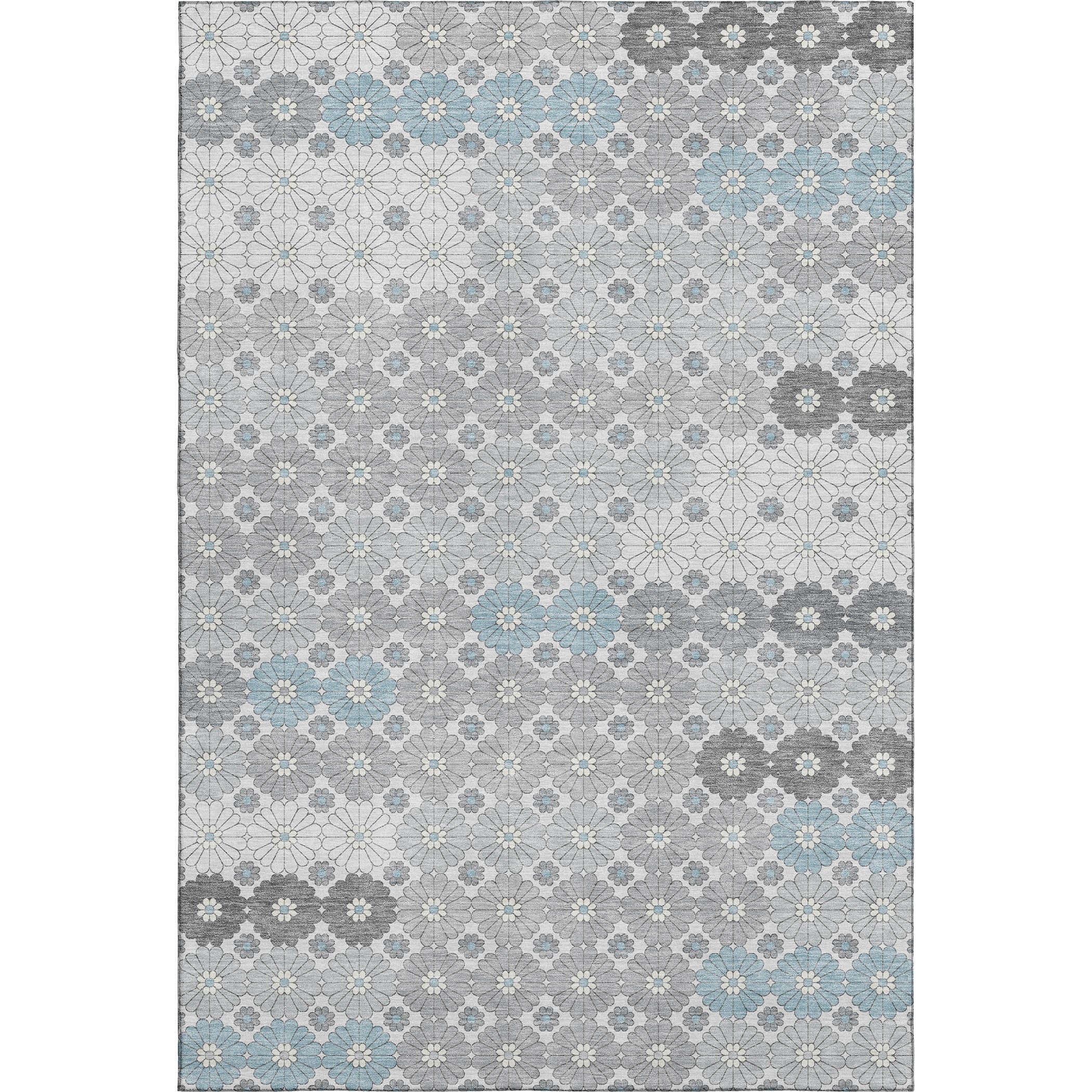 Baku Machine Washable Transitional Silver Gray Rug 2'6" x 3'10" #shape_Rectangle