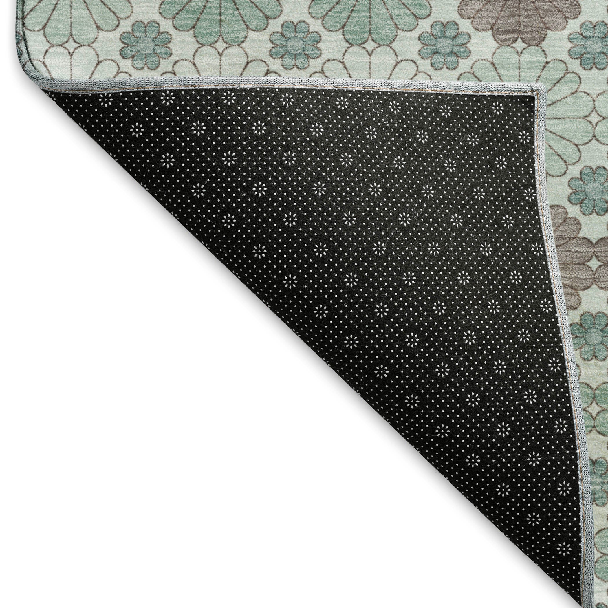 Baku Machine Washable Transitional Teal Rug 1'8" x 2'6" #shape_Rectangle