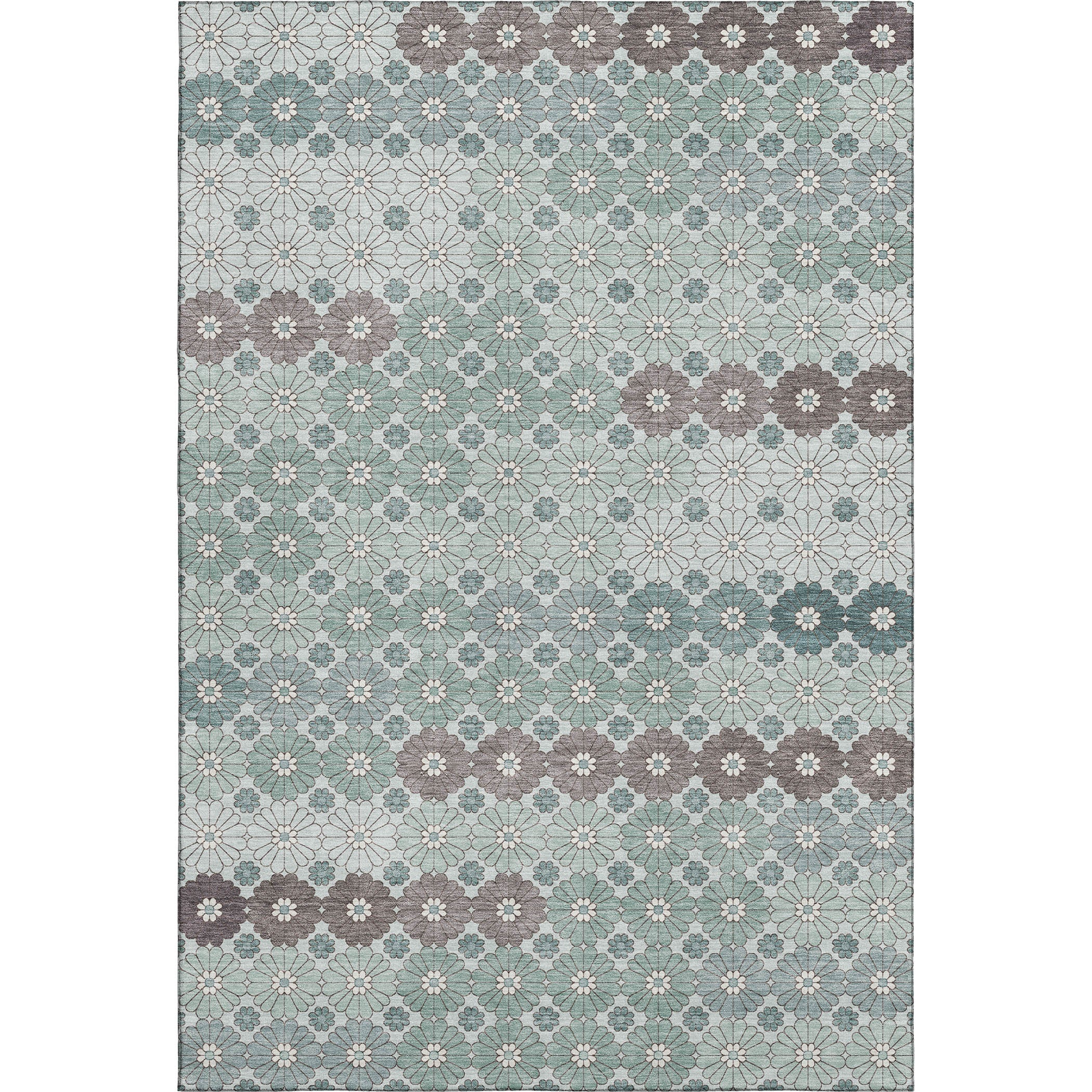 Baku Machine Washable Transitional Teal Rug 2'6" x 3'10" #shape_Rectangle