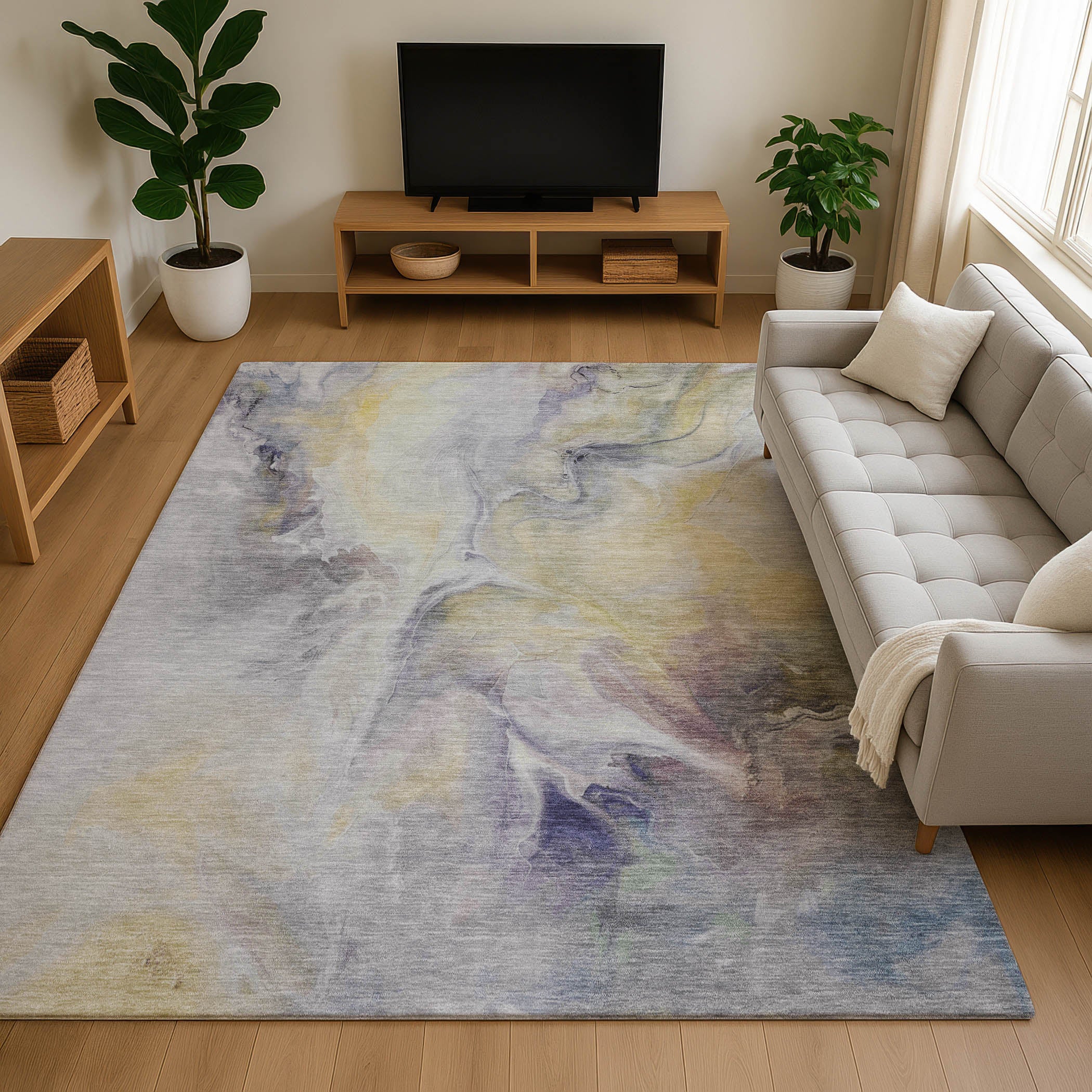 Oslo Machine Washable Transitional Gold Rug 2'6" x 3'10" #shape_Rectangle