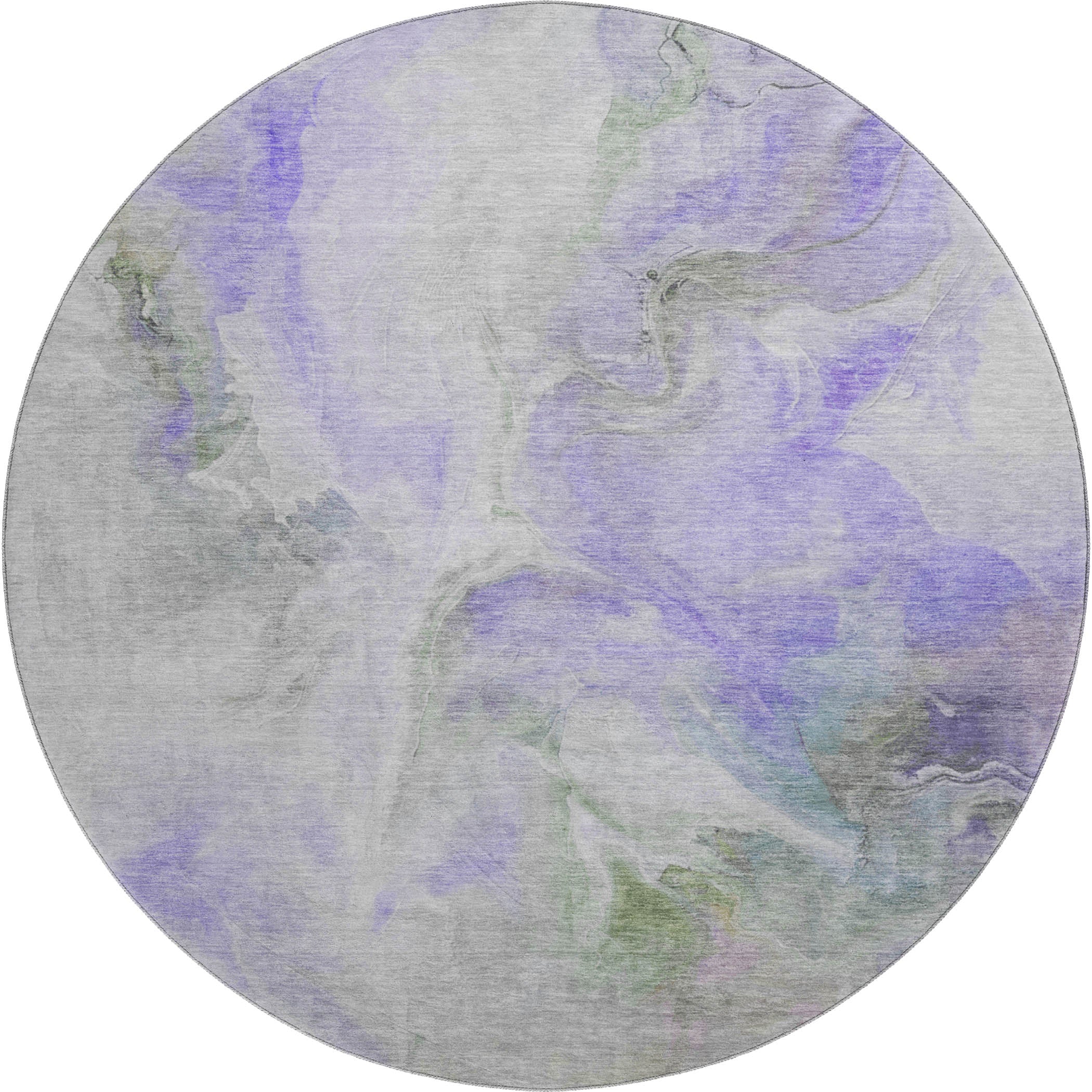 Oslo Machine Washable Transitional Lavender Purple Rug 8' x 8' #shape_Round