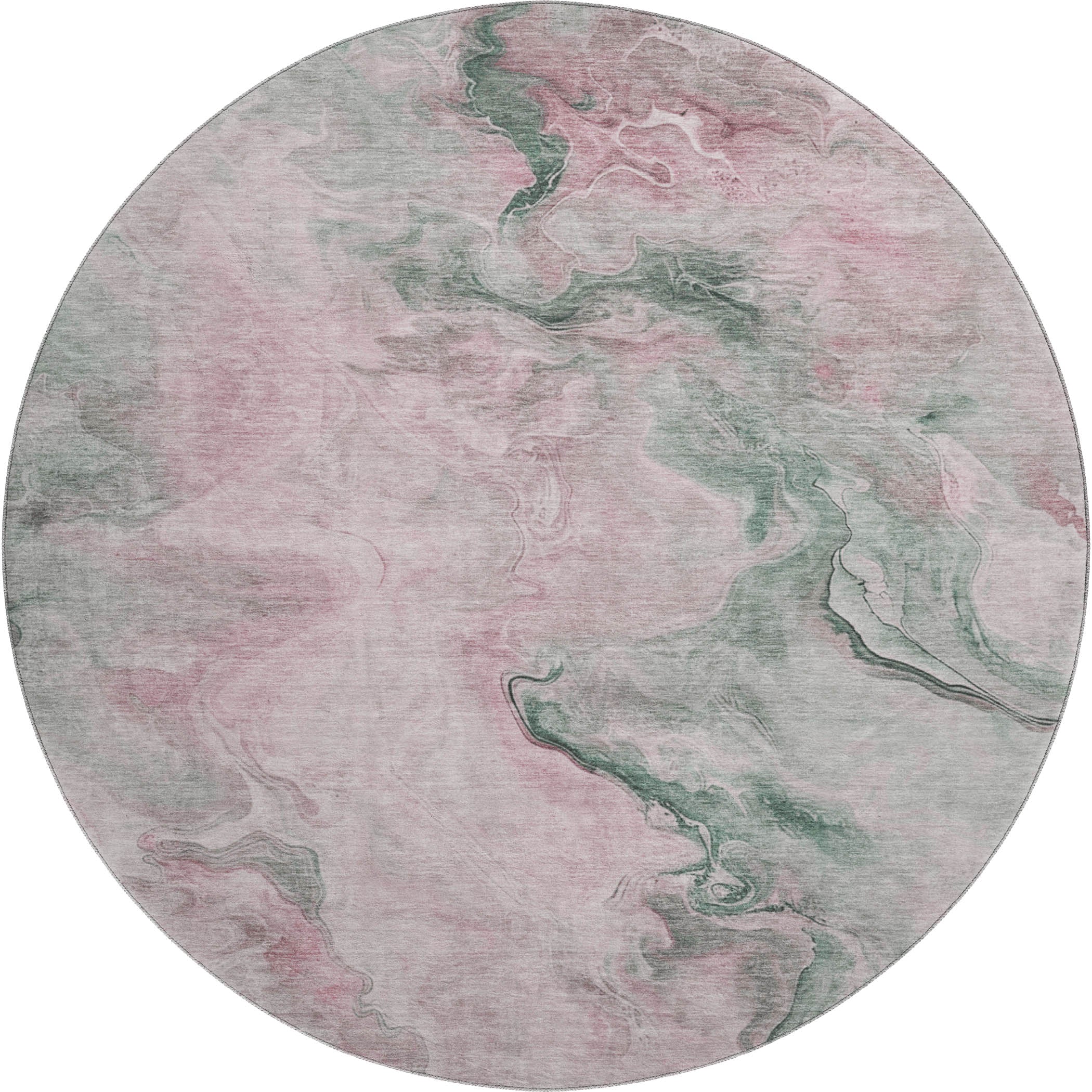 Lisbon Machine Washable Transitional Blush Pink Rug 8' x 8' #shape_Round