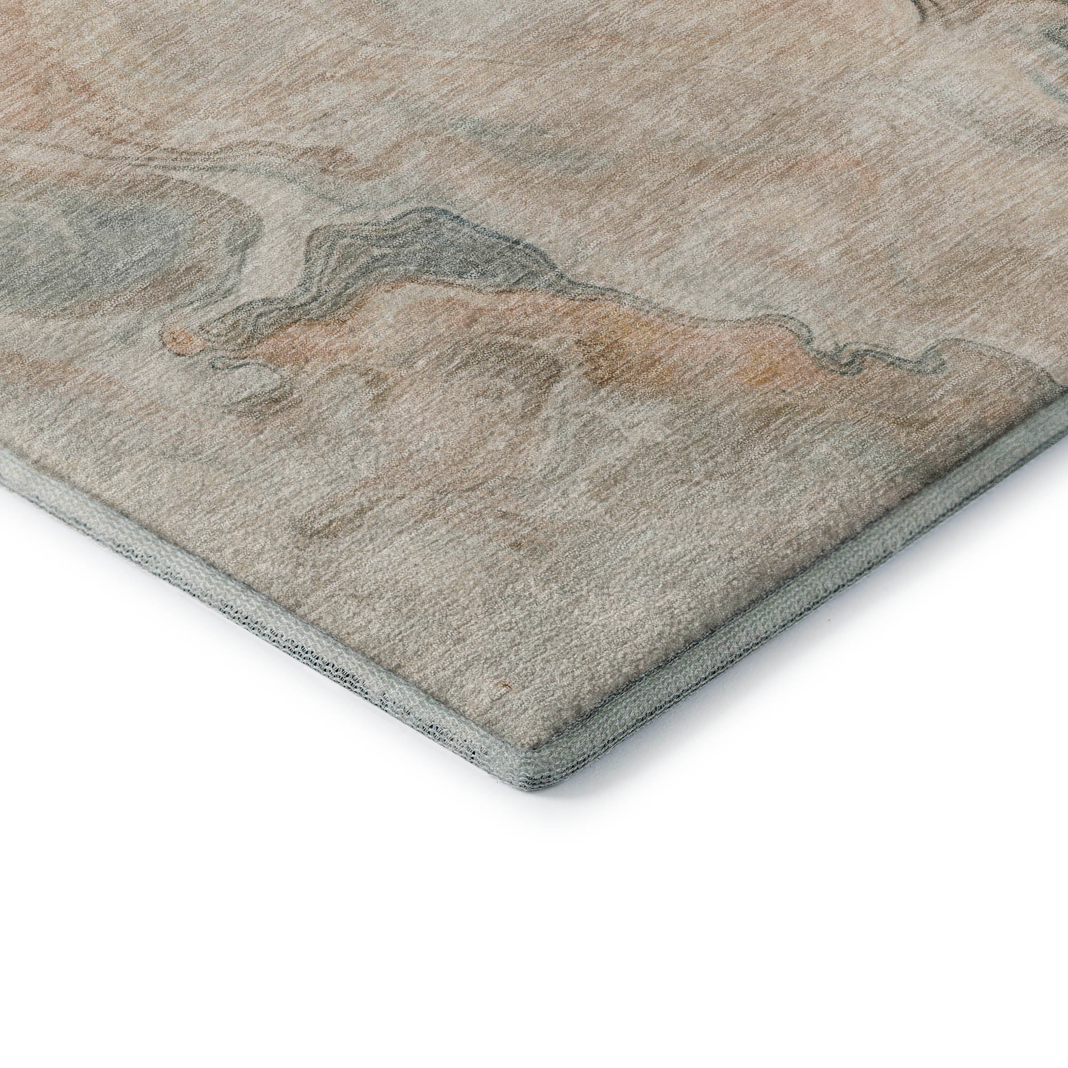 Lisbon Machine Washable Transitional Teal Rug 1'8" x 2'6" #shape_Rectangle