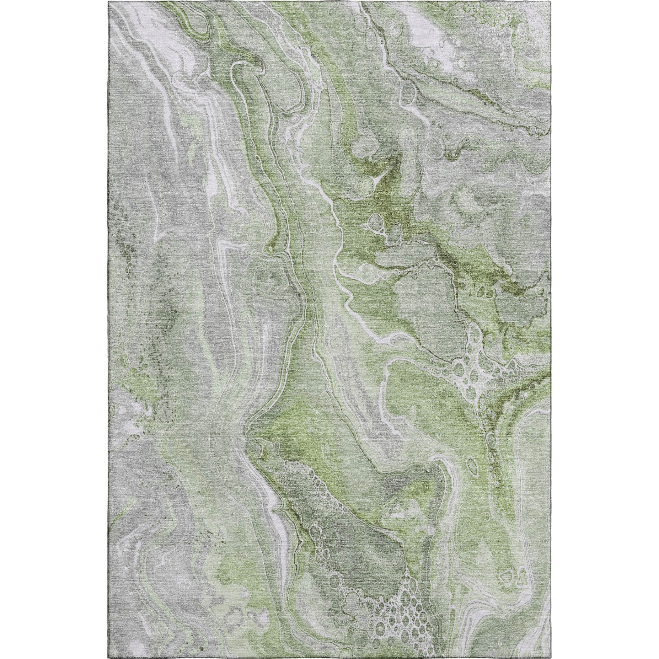 Kotor Machine Washable Transitional Aloe Green Rug 2'6" x 3'10" #shape_Rectangle
