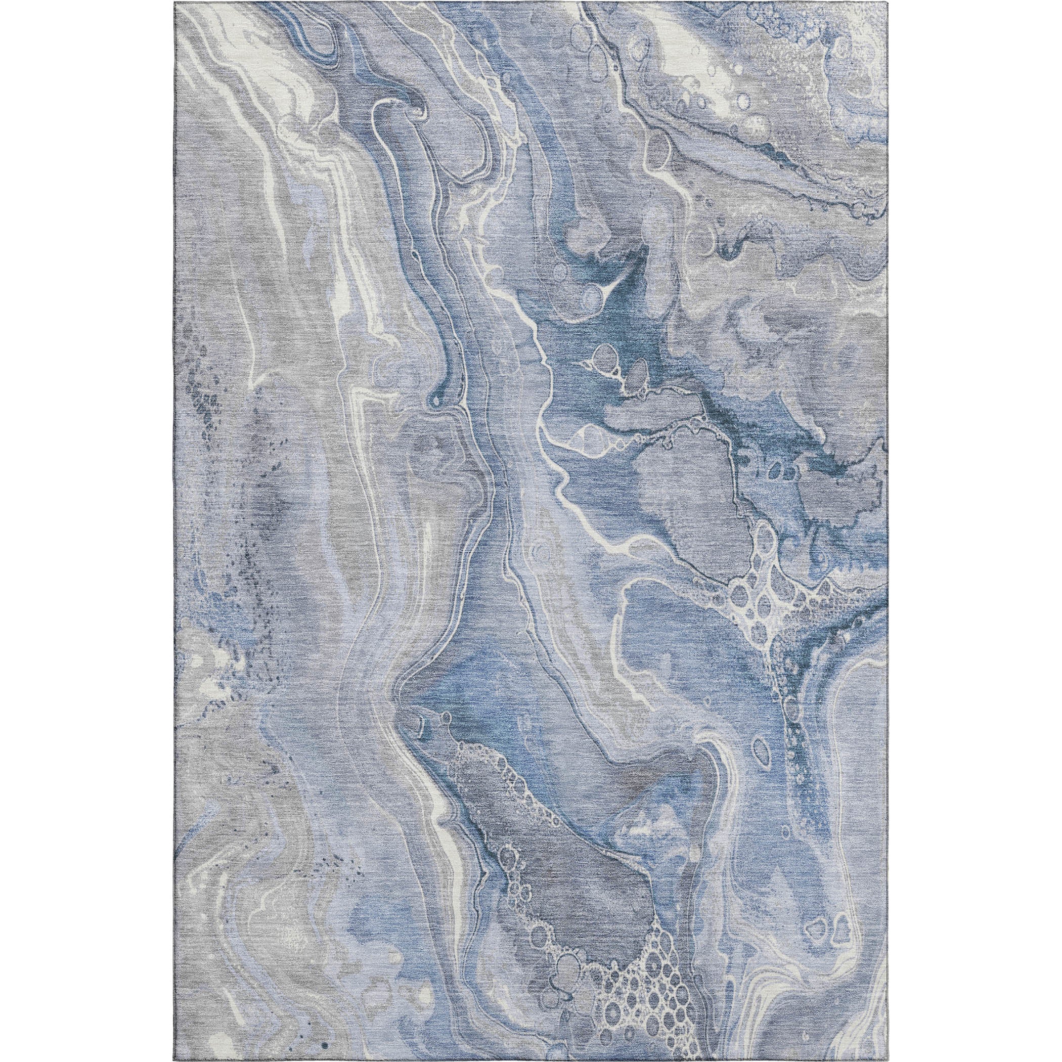 Kotor Machine Washable Transitional Denim Blue Rug 2'6" x 3'10" #shape_Rectangle