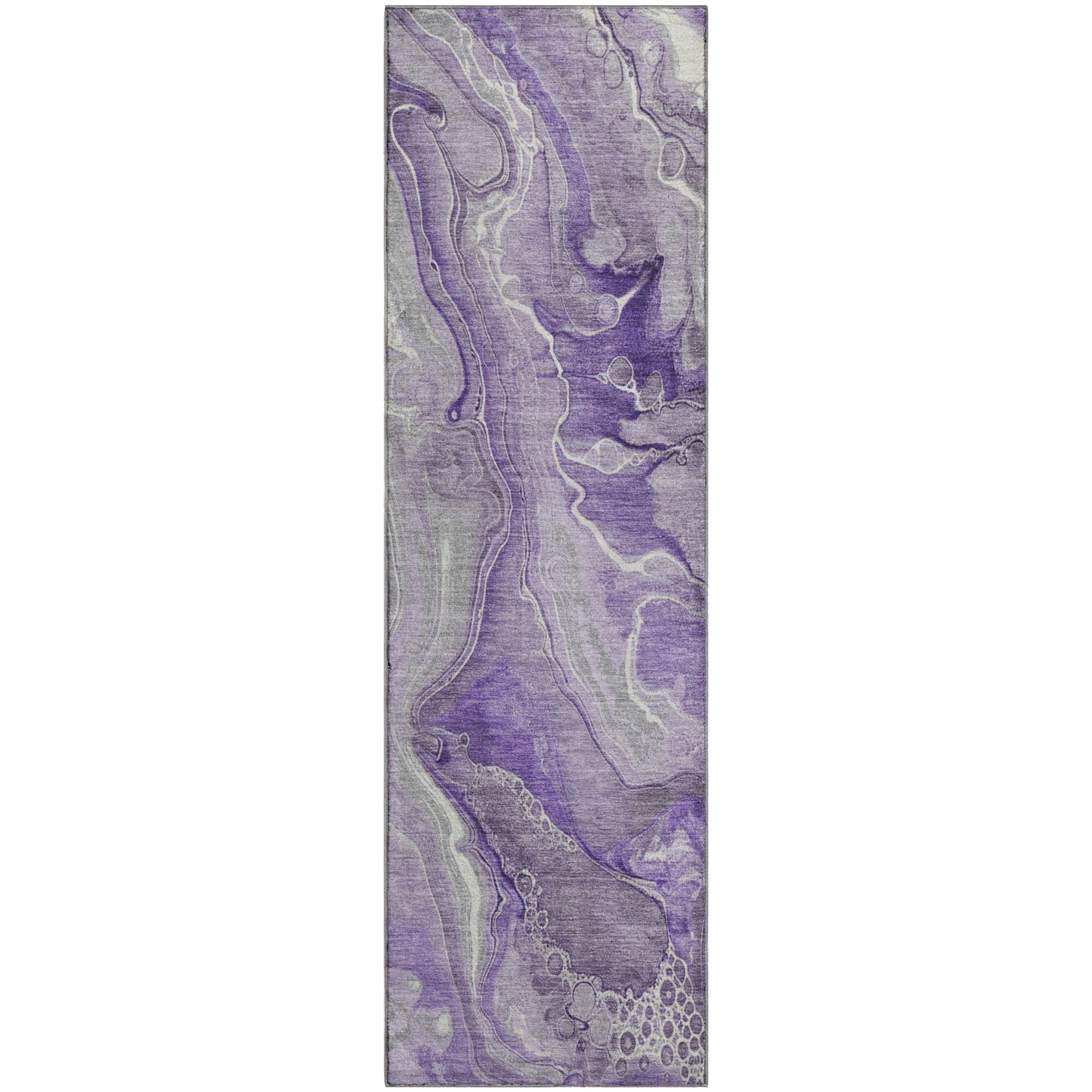 Kotor Machine Washable Transitional Purple Rug 2'3" x 7'6" #shape_Runner