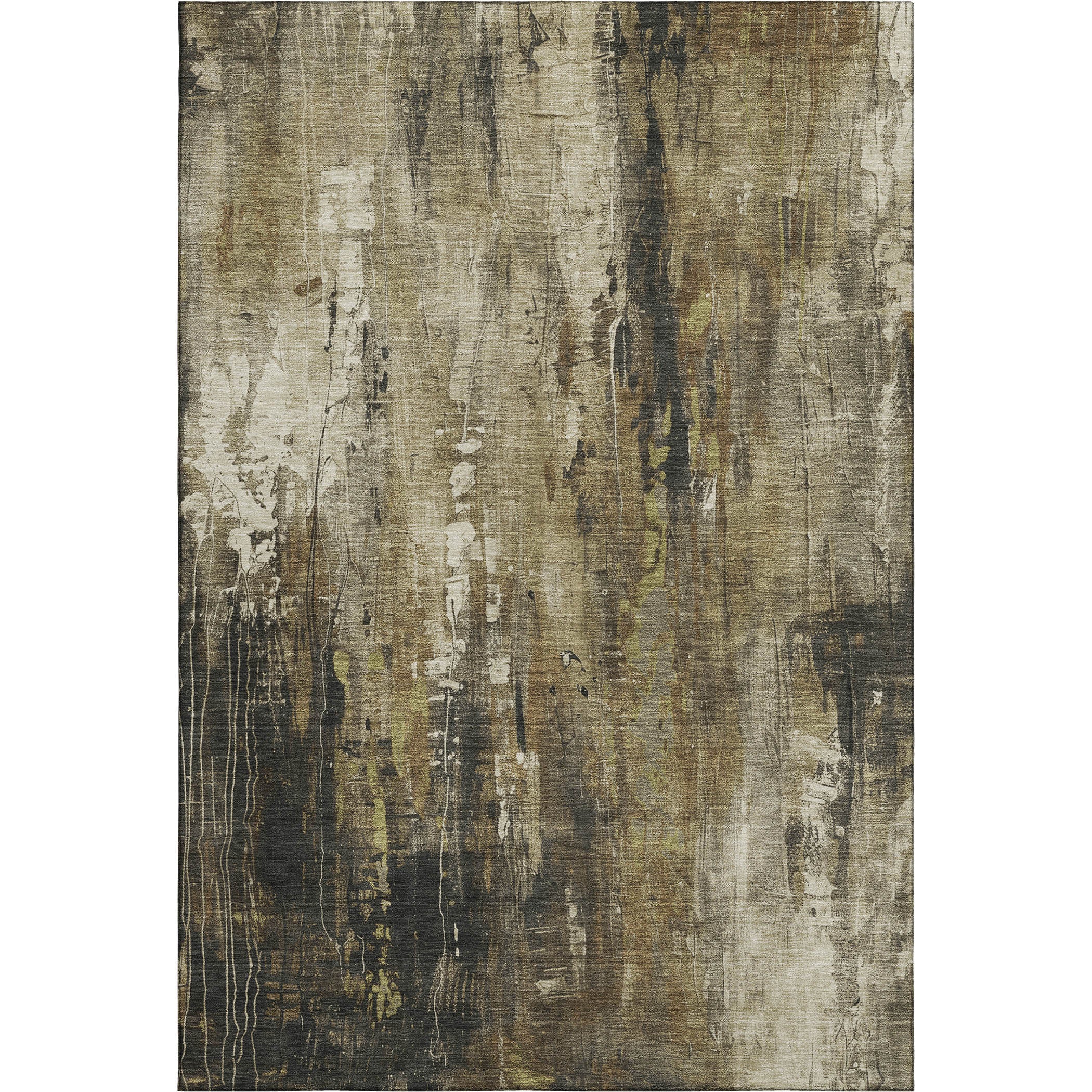 Mdina Machine Washable Transitional Beige Brown Rug 2'6" x 3'10" #shape_Rectangle