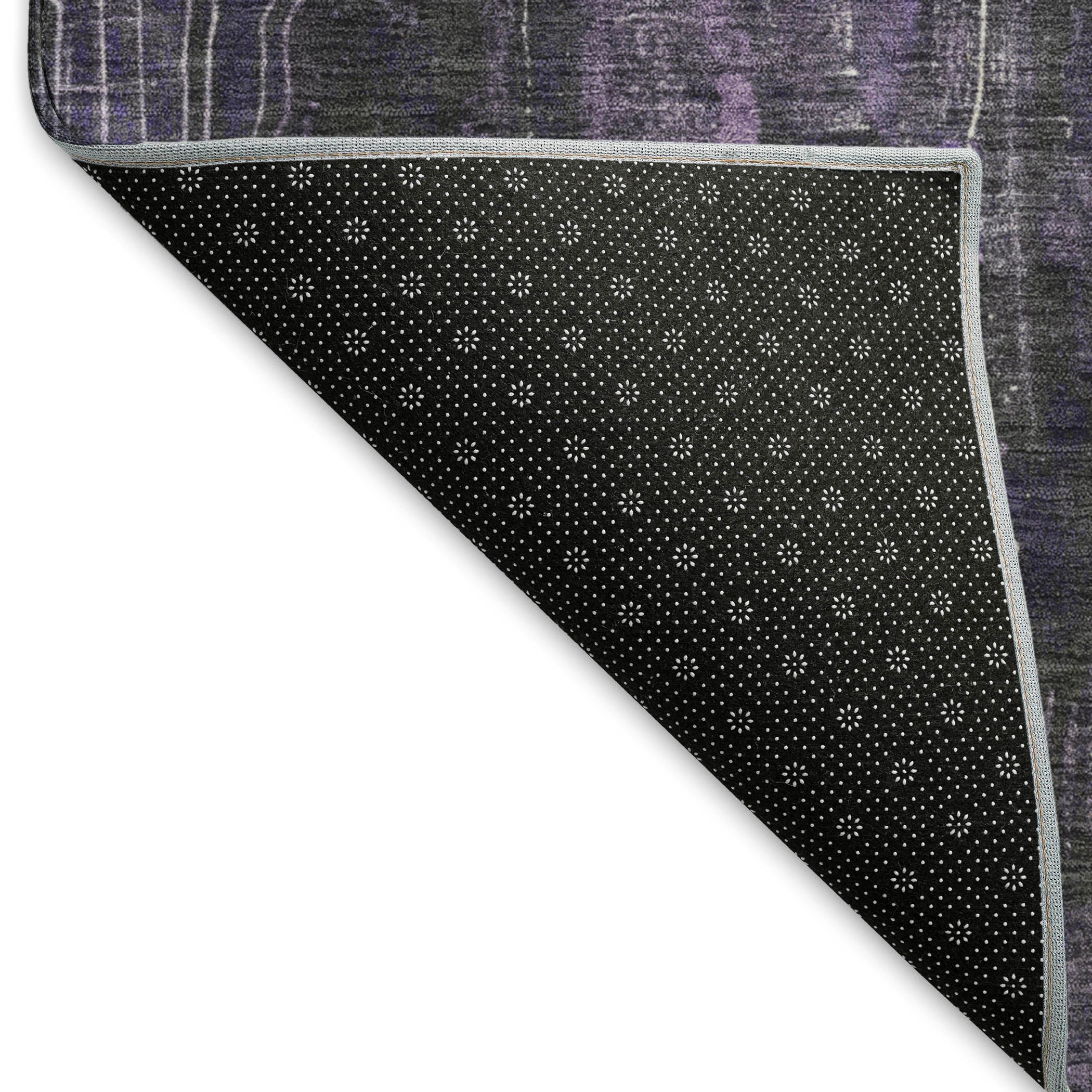 Mdina Machine Washable Transitional Purple Rug 1'8" x 2'6" #shape_Rectangle