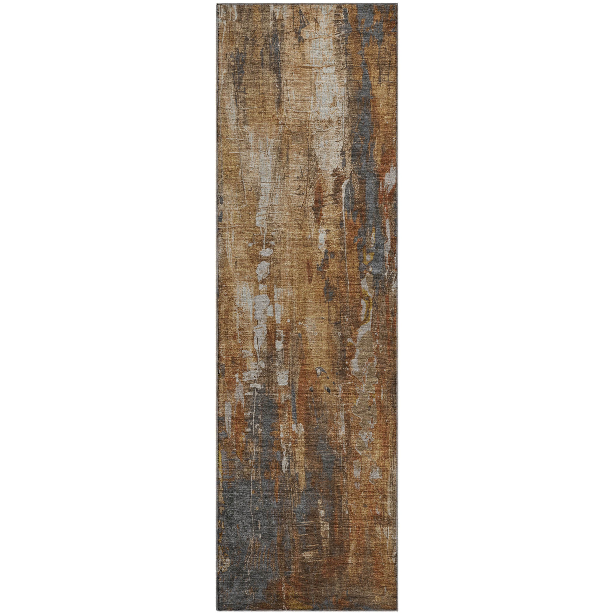 Mdina Machine Washable Transitional Rust Orange Rug 2'3" x 7'6" #shape_Runner