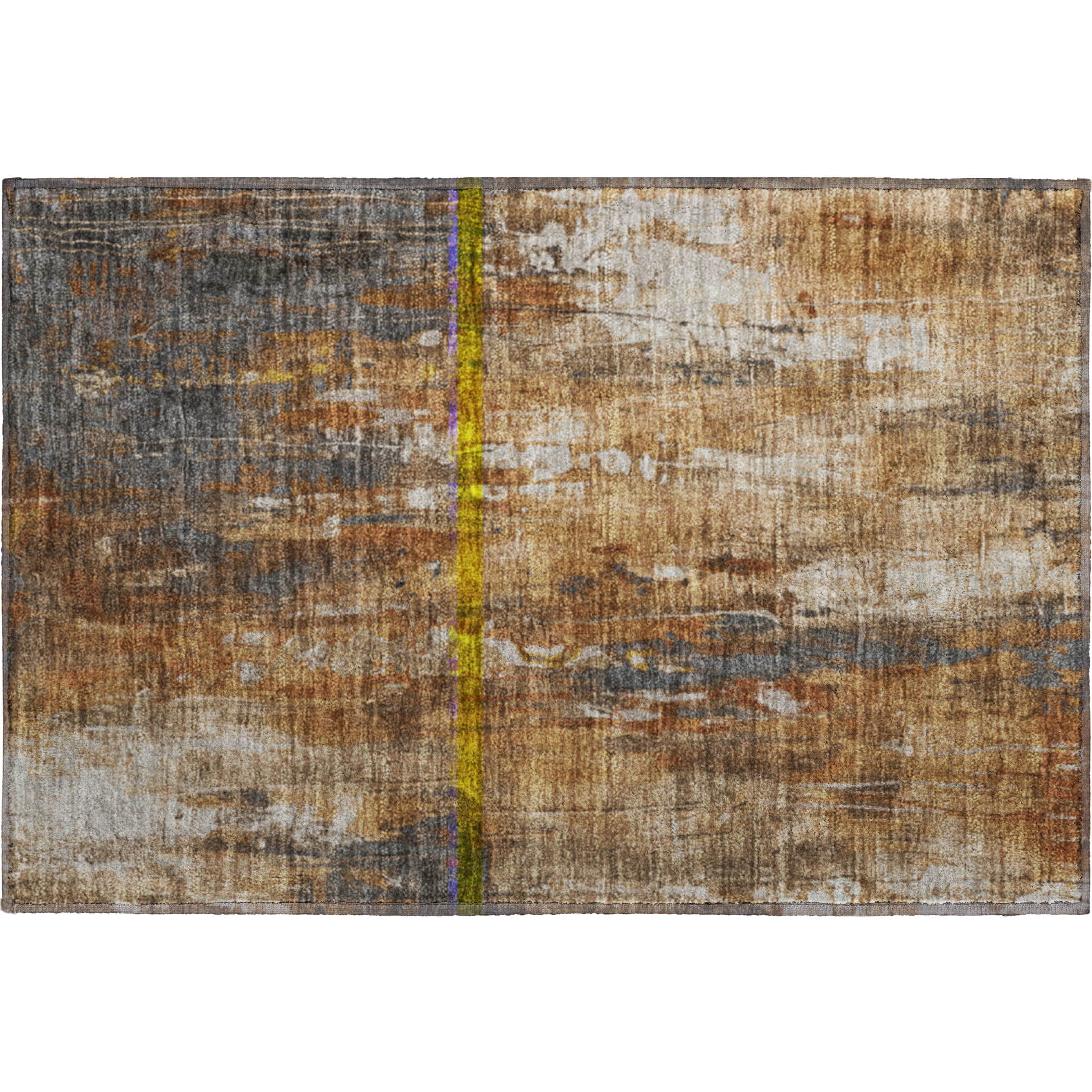 Mdina Machine Washable Transitional Rust Orange Rug 1'8" x 2'6" #shape_Rectangle