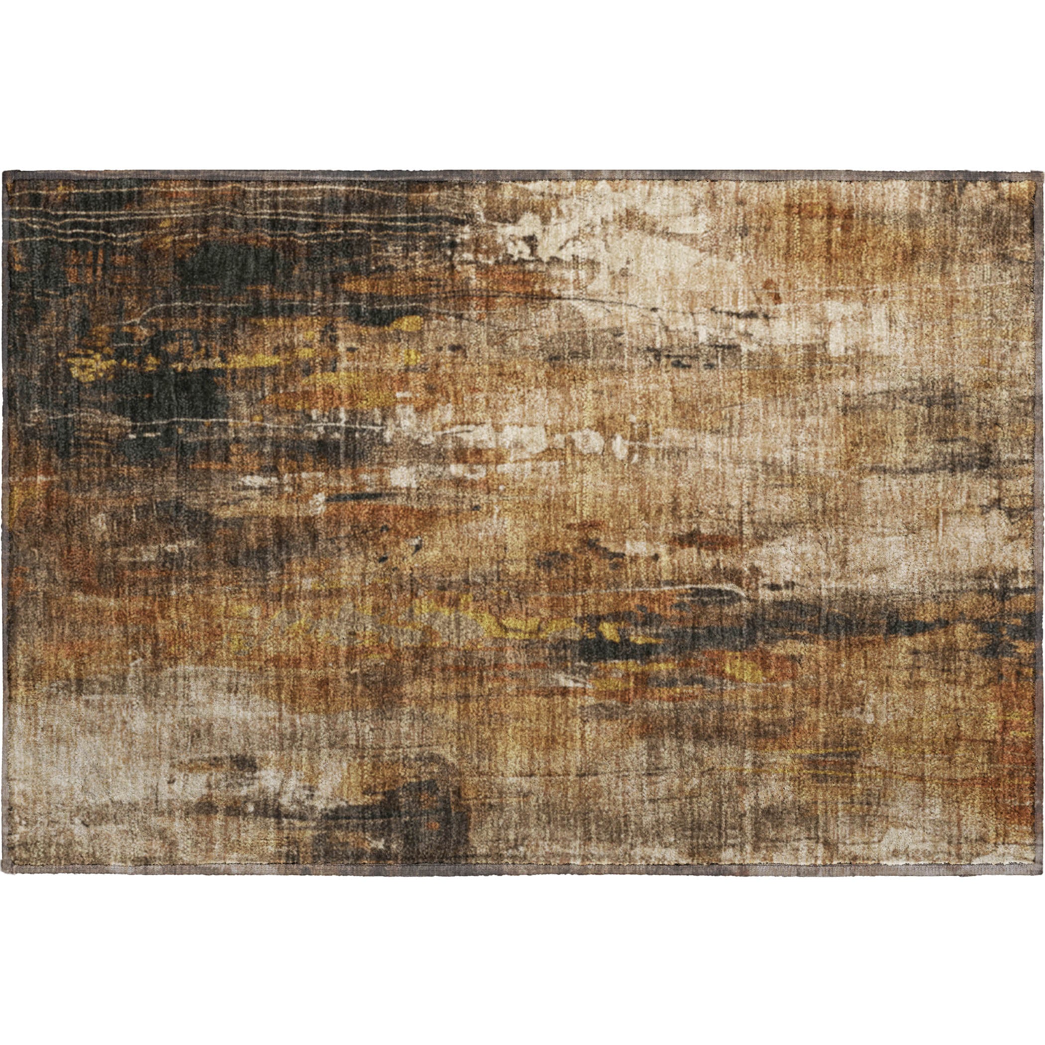 Mdina Machine Washable Transitional Taupe Brown Rug 1'8" x 2'6" #shape_Rectangle