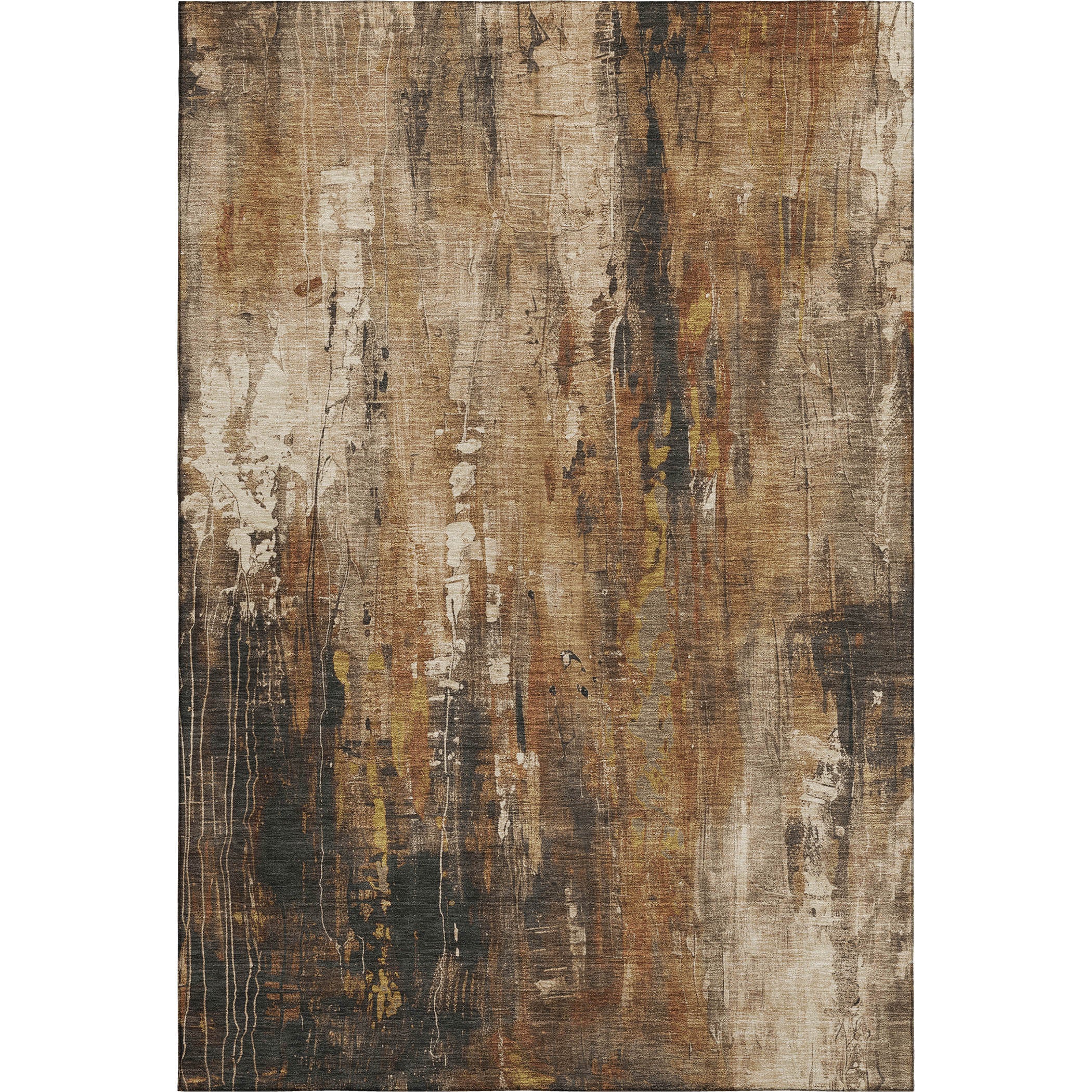 Mdina Machine Washable Transitional Taupe Brown Rug 2'6" x 3'10" #shape_Rectangle