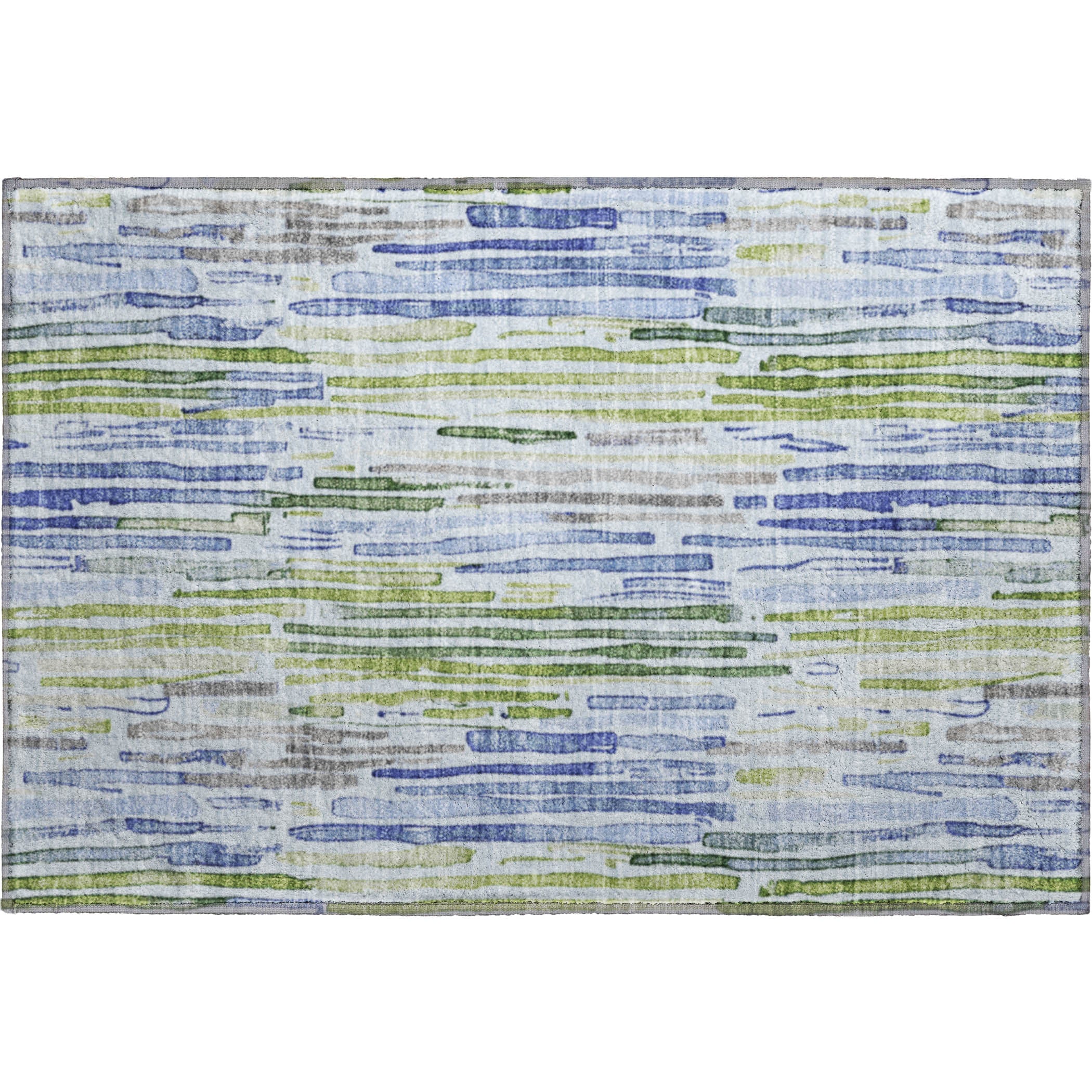 Prague Machine Washable Transitional Sky Blue Rug 1'8" x 2'6" #shape_Rectangle