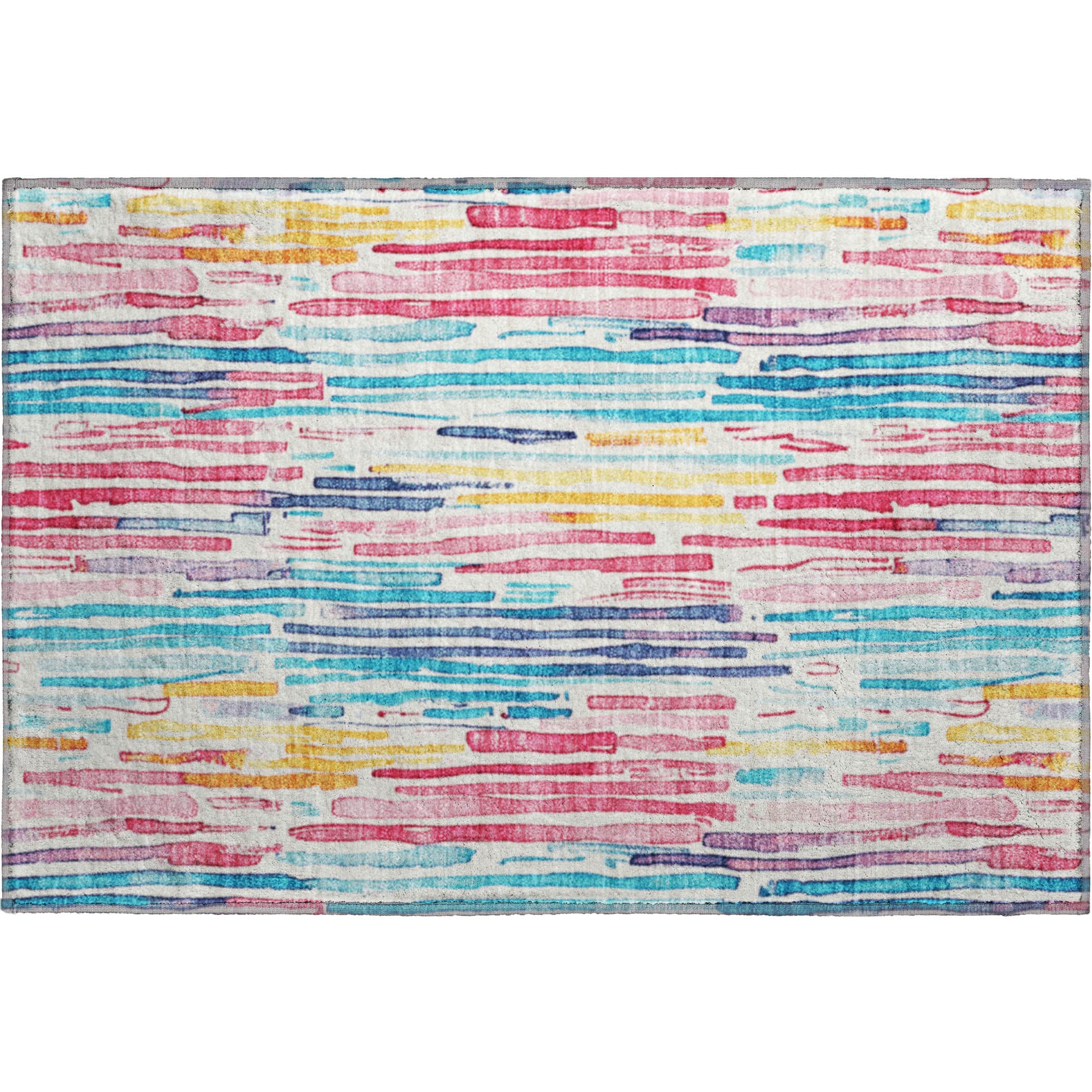 Prague Machine Washable Transitional White Ivory Rug 1'8" x 2'6" #shape_Rectangle