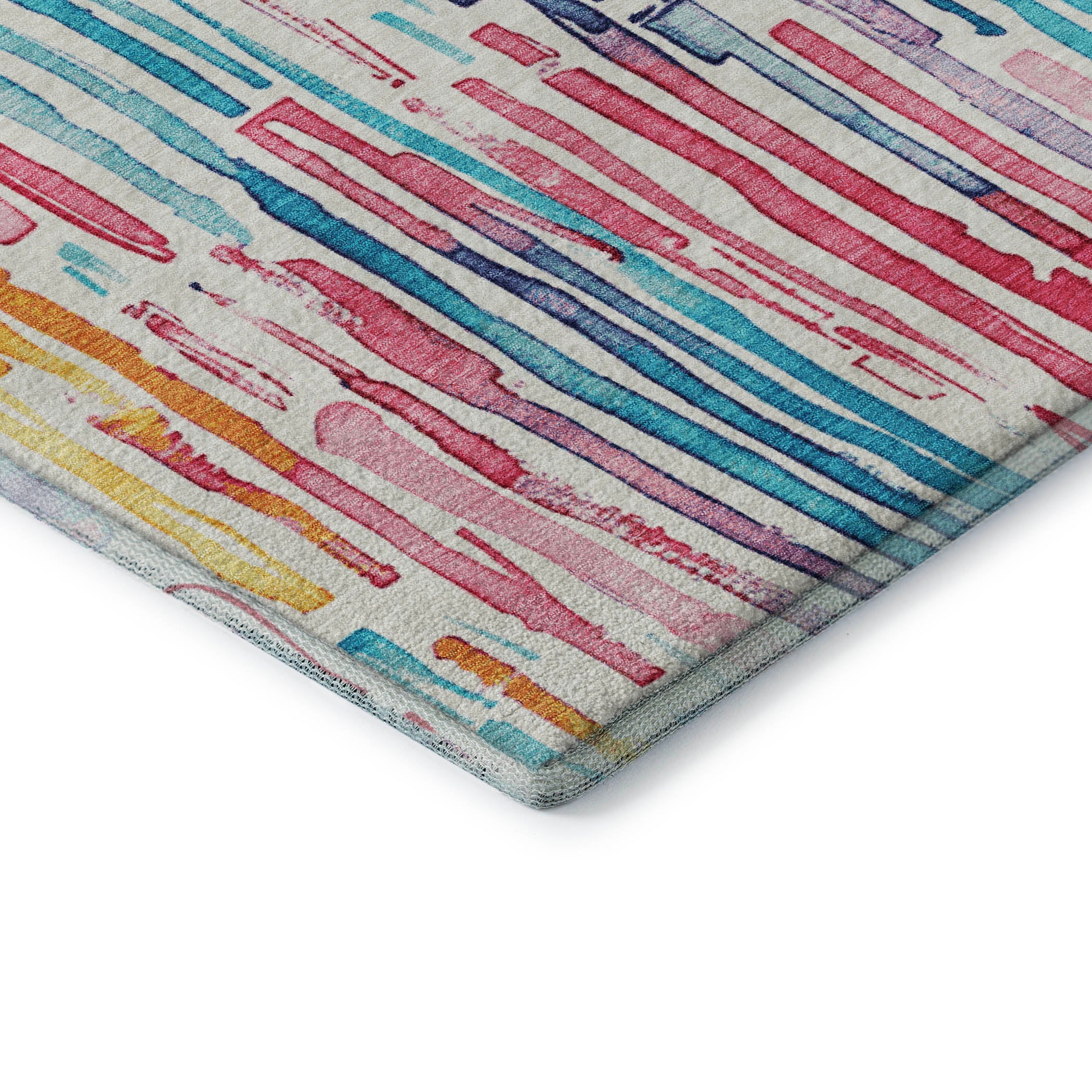 Prague Machine Washable Transitional White Ivory Rug 1'8" x 2'6" #shape_Rectangle