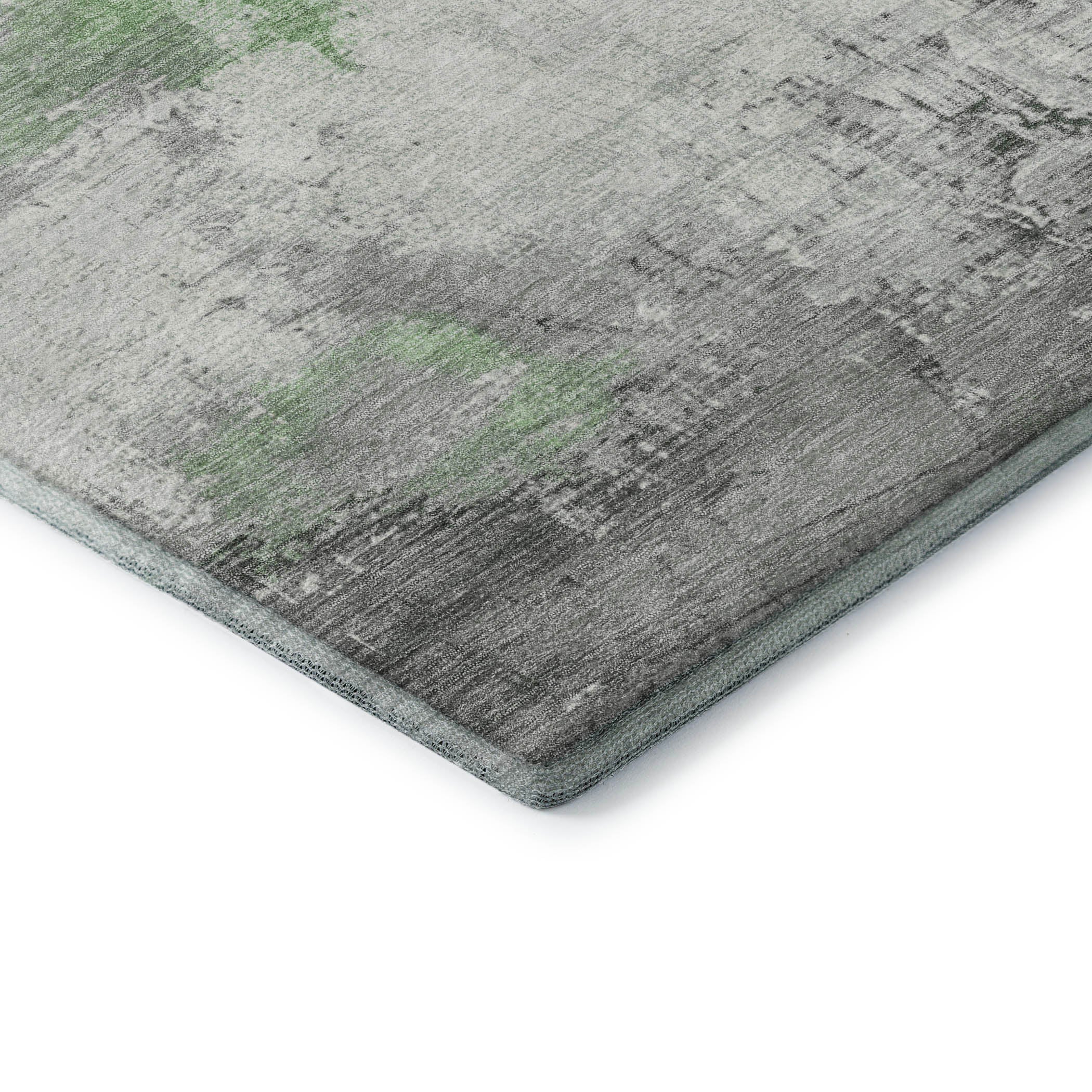 Bern Machine Washable Transitional Aloe Green Rug 1'8" x 2'6" #shape_Rectangle