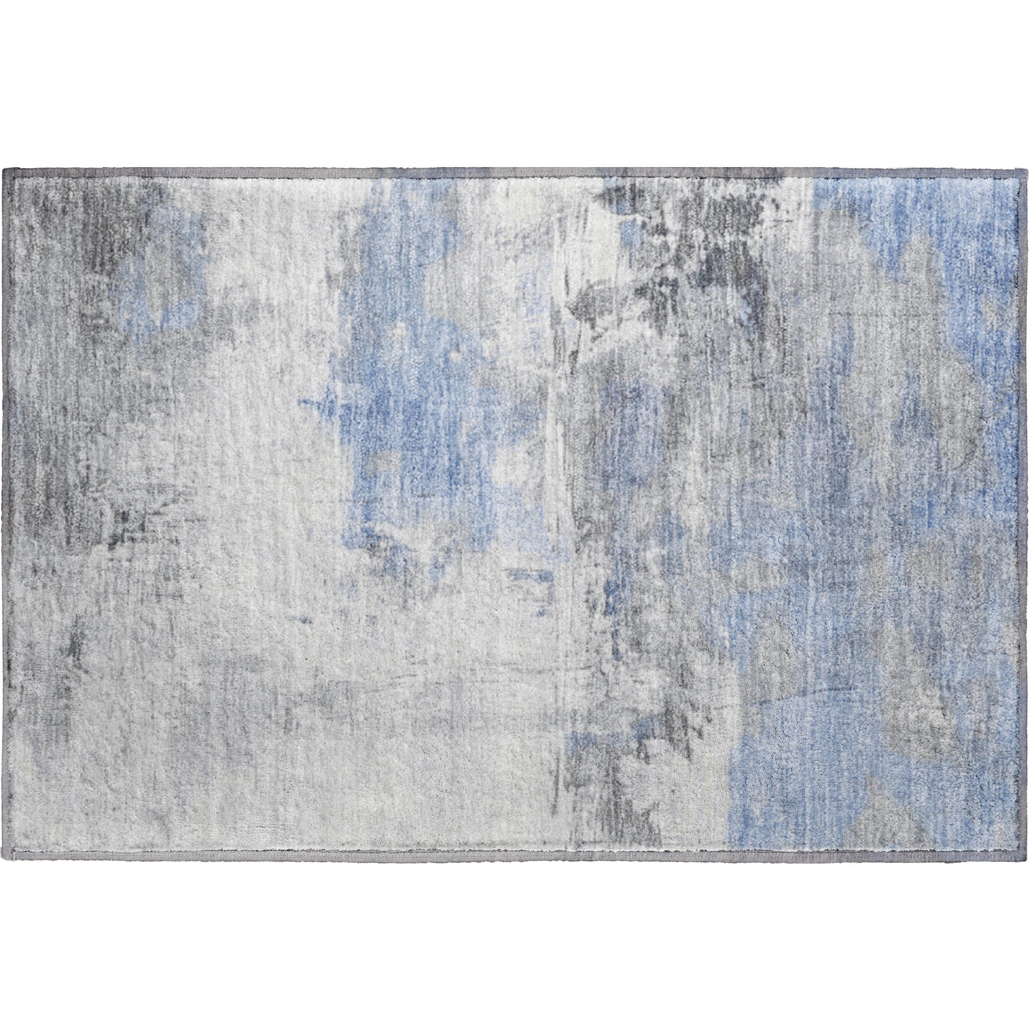 Bern Machine Washable Transitional Denim Blue Rug 1'8" x 2'6" #shape_Rectangle