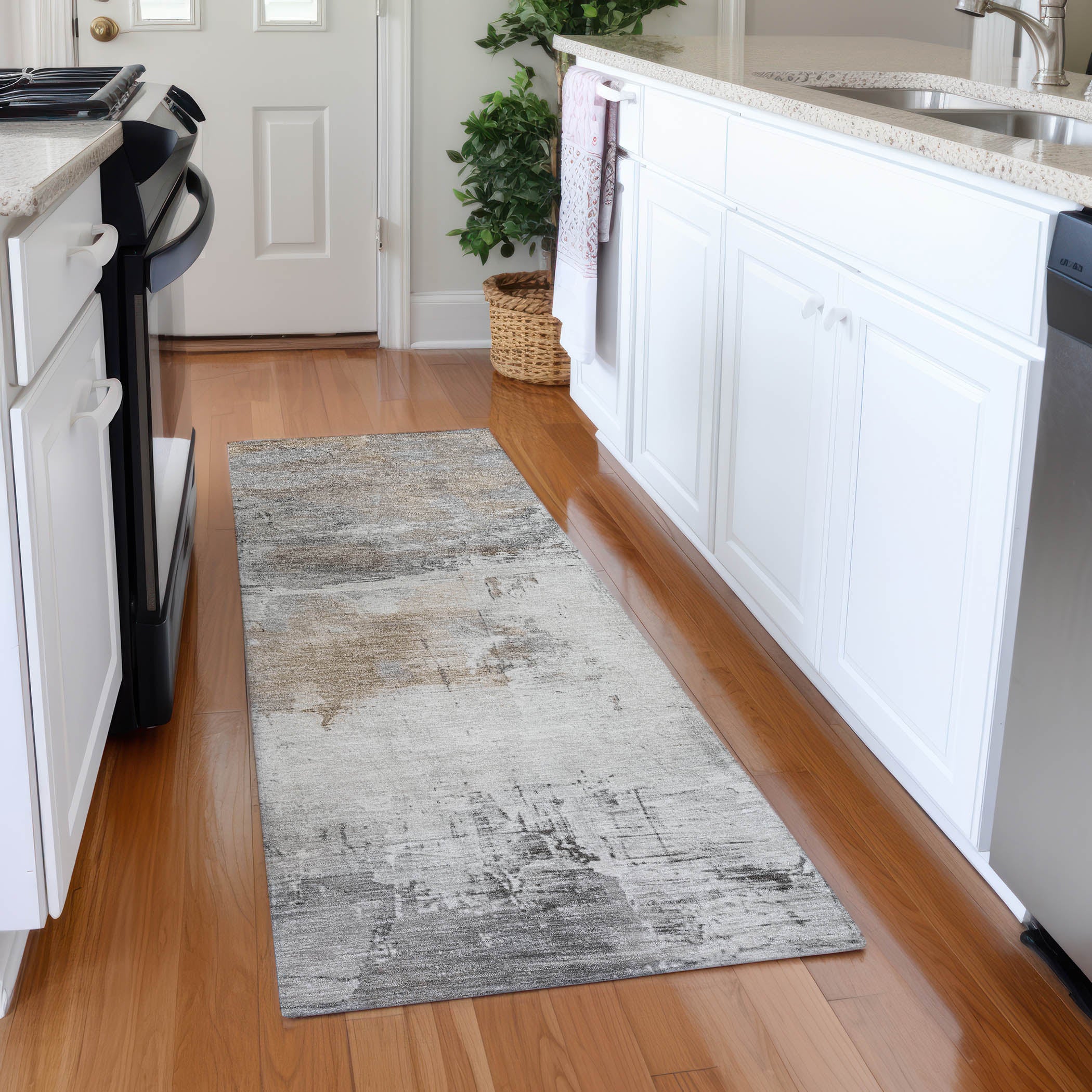 Bern Machine Washable Transitional Ivory Rug 2'3" x 7'6" #shape_Runner