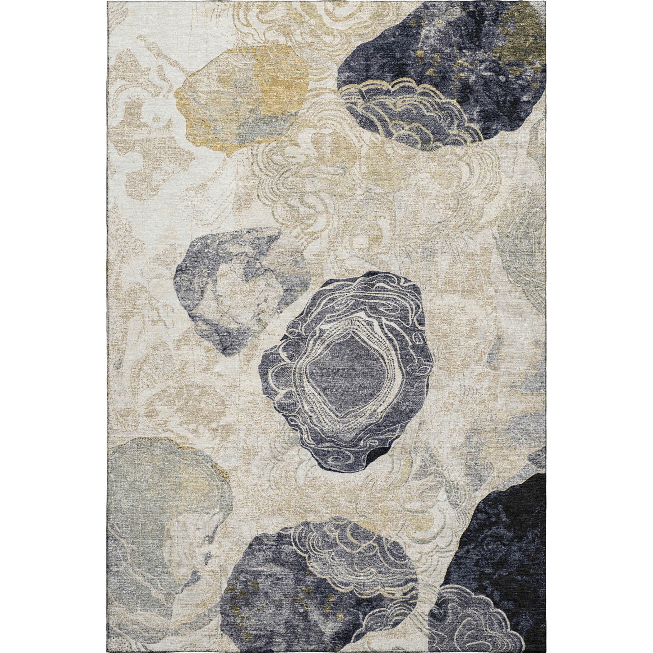 Baku Machine Washable Transitional Ivory Rug 2'6" x 3'10" #shape_Rectangle