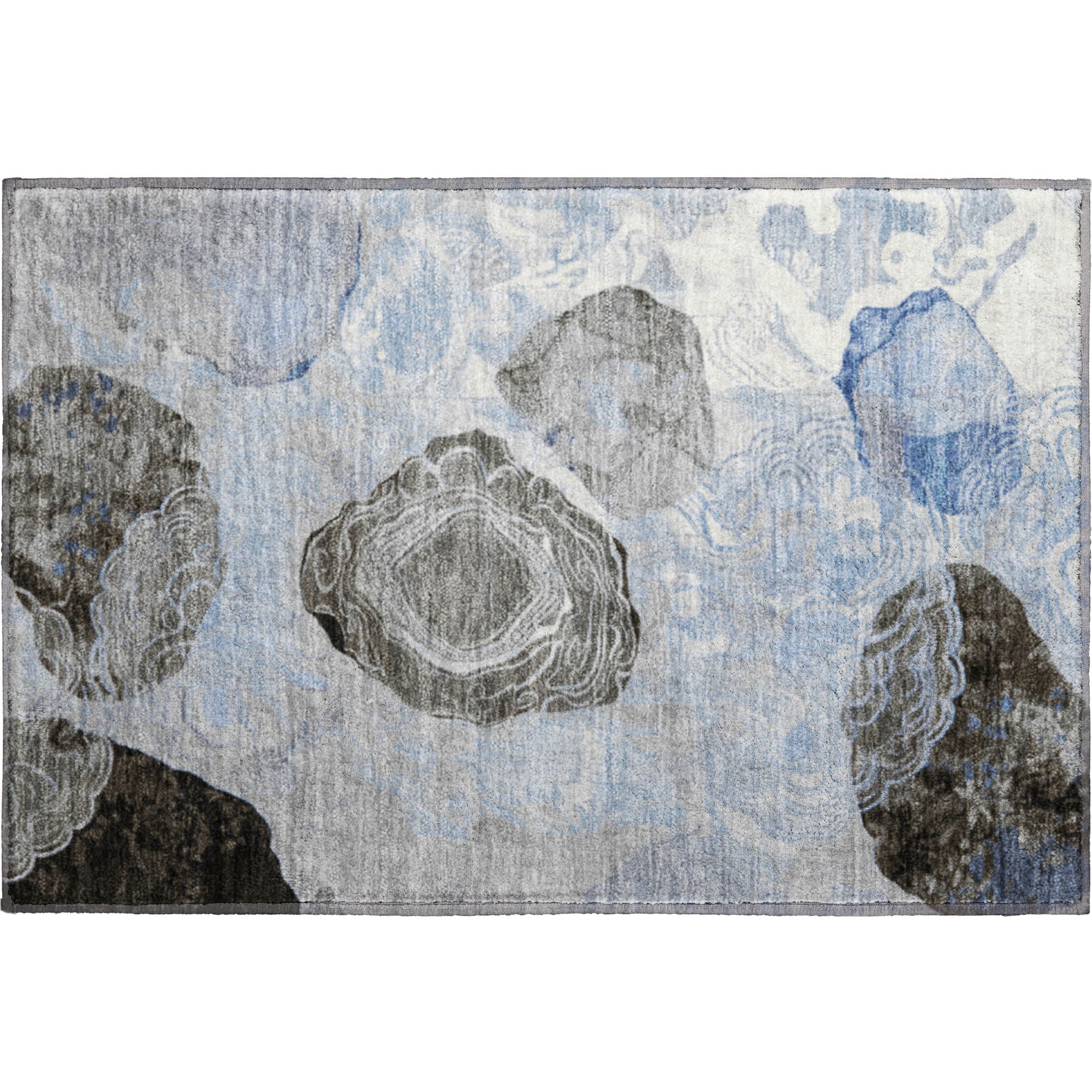 Baku Machine Washable Transitional Sky Blue Rug 1'8" x 2'6" #shape_Rectangle