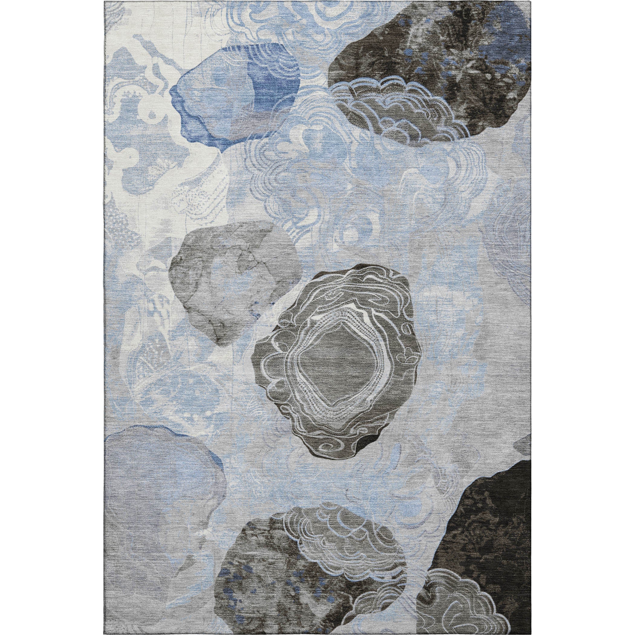 Baku Machine Washable Transitional Sky Blue Rug 2'6" x 3'10" #shape_Rectangle