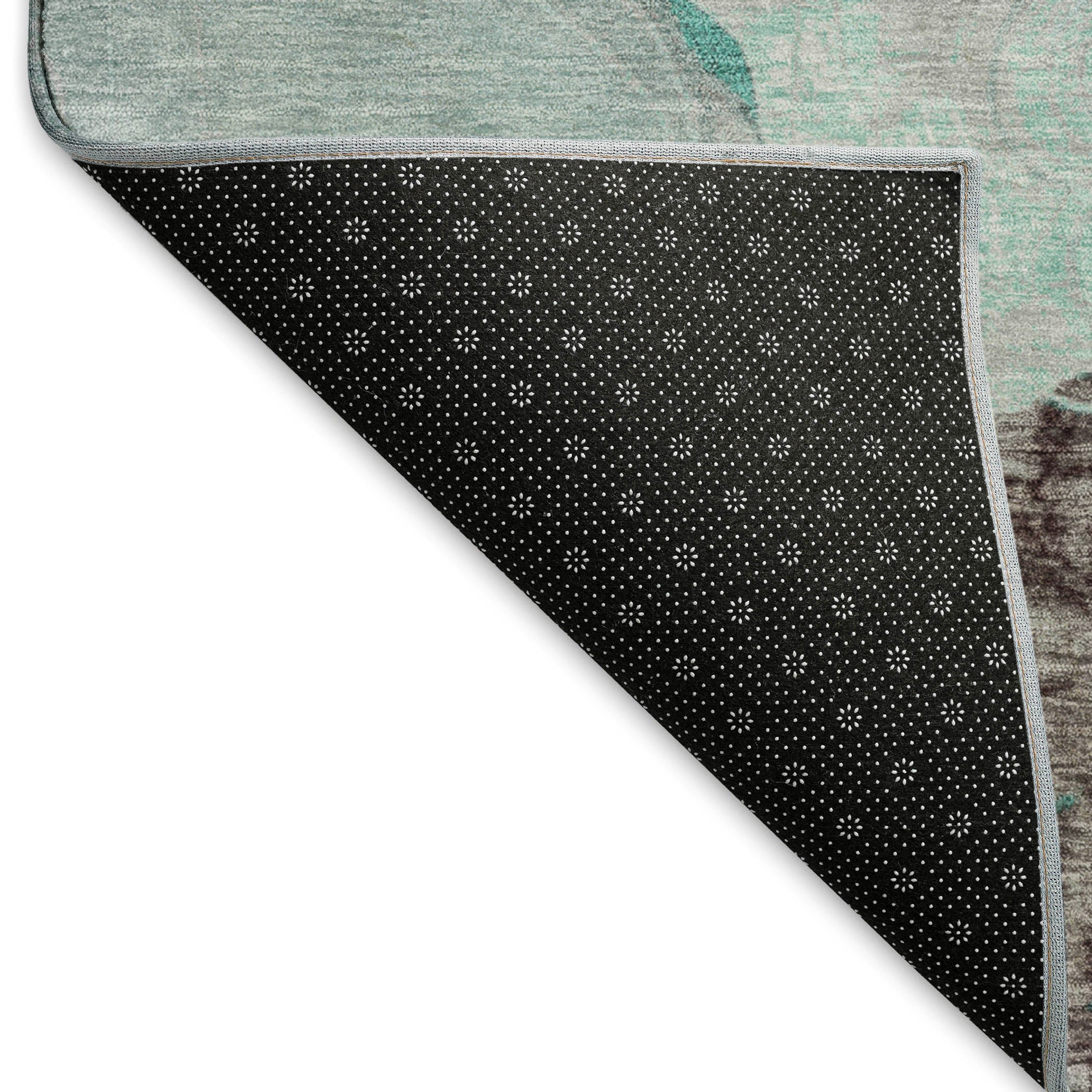 Baku Machine Washable Transitional Teal Rug 1'8" x 2'6" #shape_Rectangle