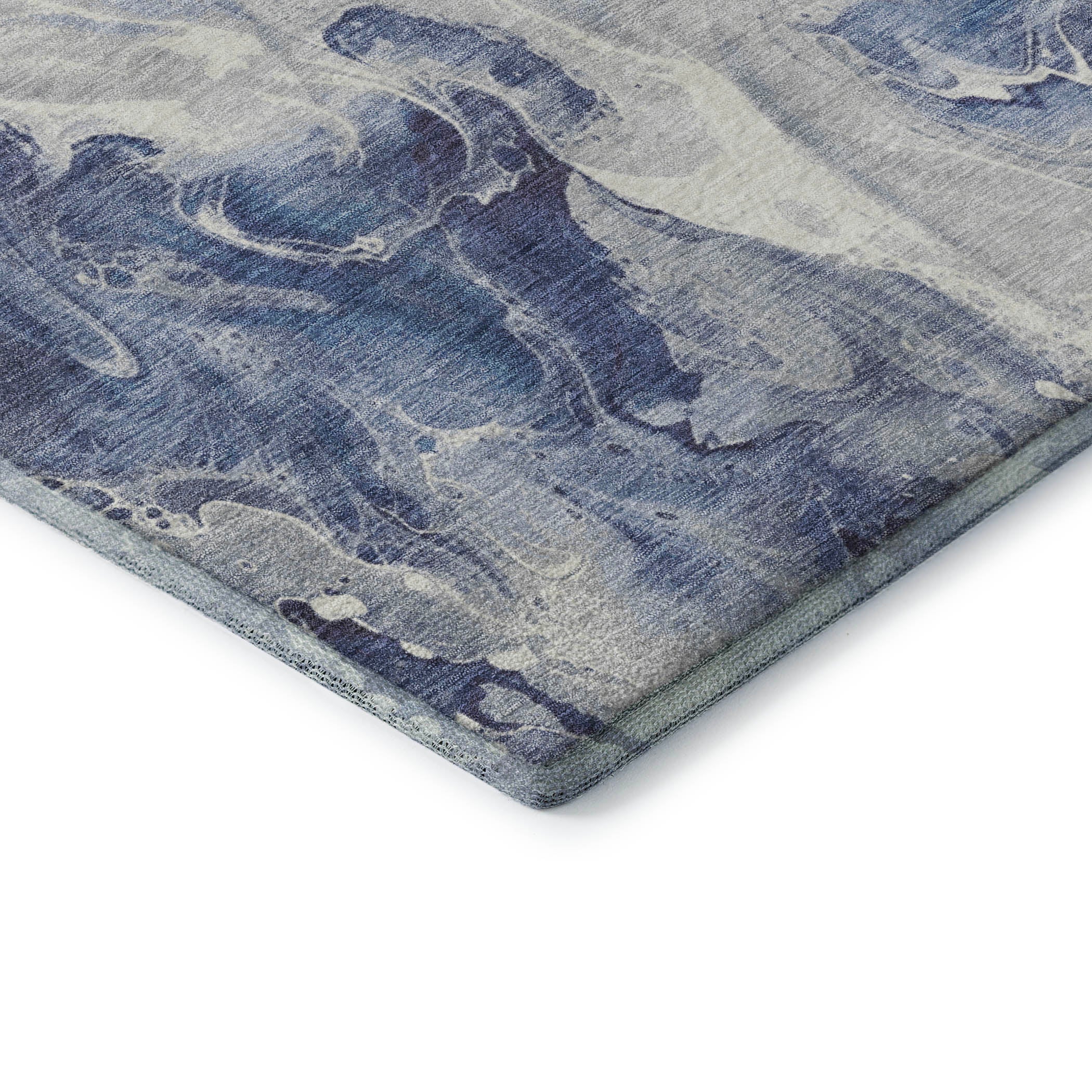 Chiang Mai Machine Washable Transitional Blue Rug 1'8" x 2'6" #shape_Rectangle