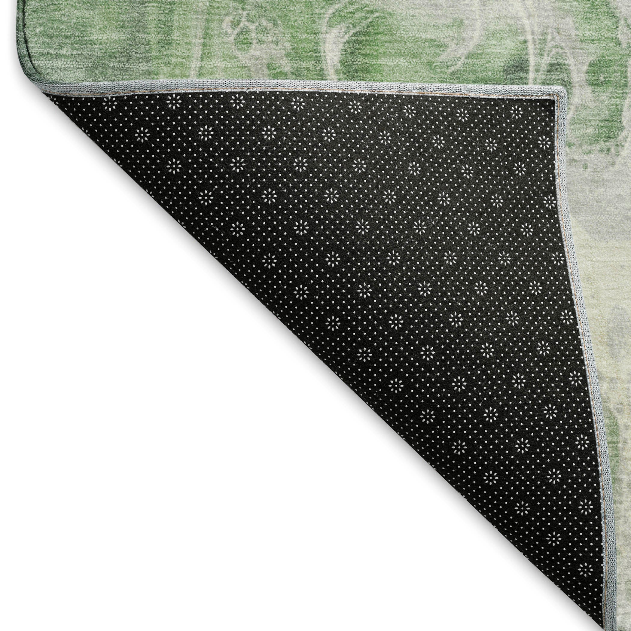 Chiang Mai Machine Washable Transitional Green Rug 1'8" x 2'6" #shape_Rectangle