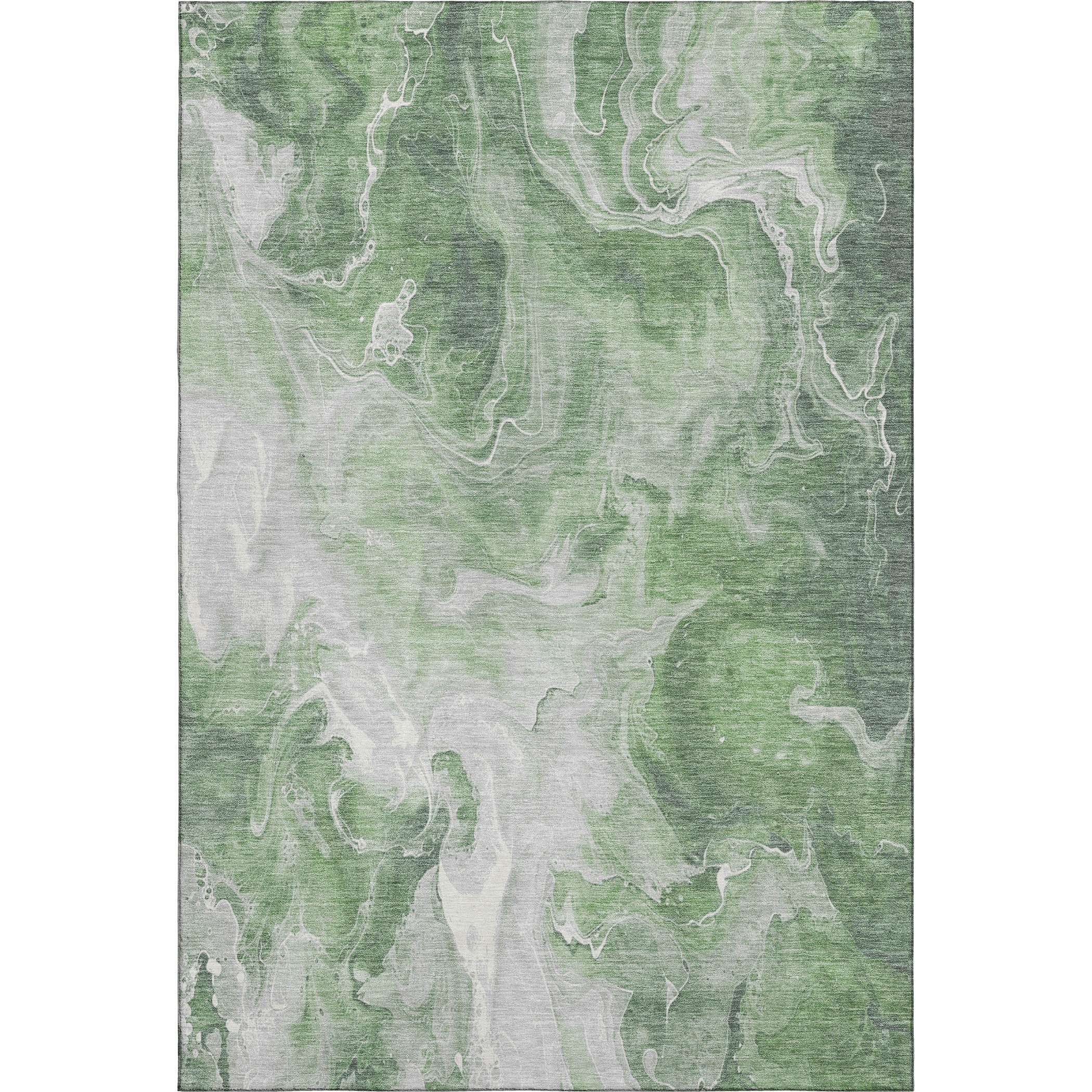 Chiang Mai Machine Washable Transitional Green Rug 2'6" x 3'10" #shape_Rectangle
