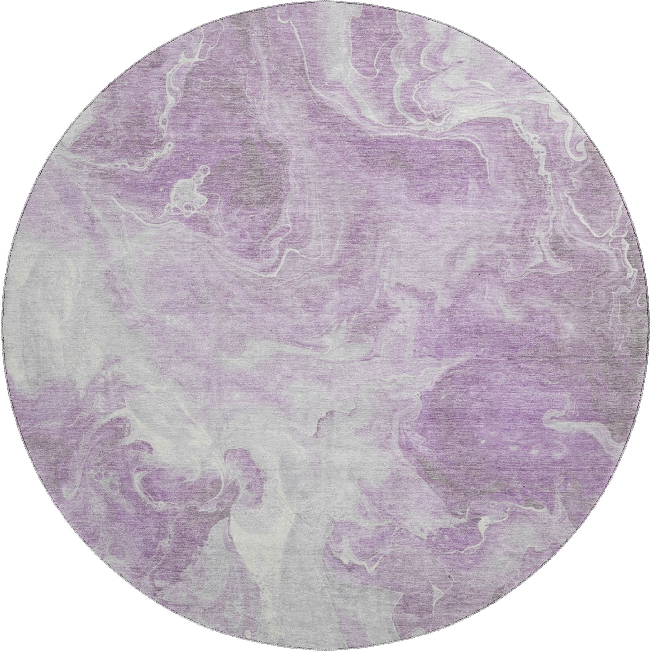 Chiang Mai Machine Washable Transitional Lavender Purple Rug 8' x 8' #shape_Round