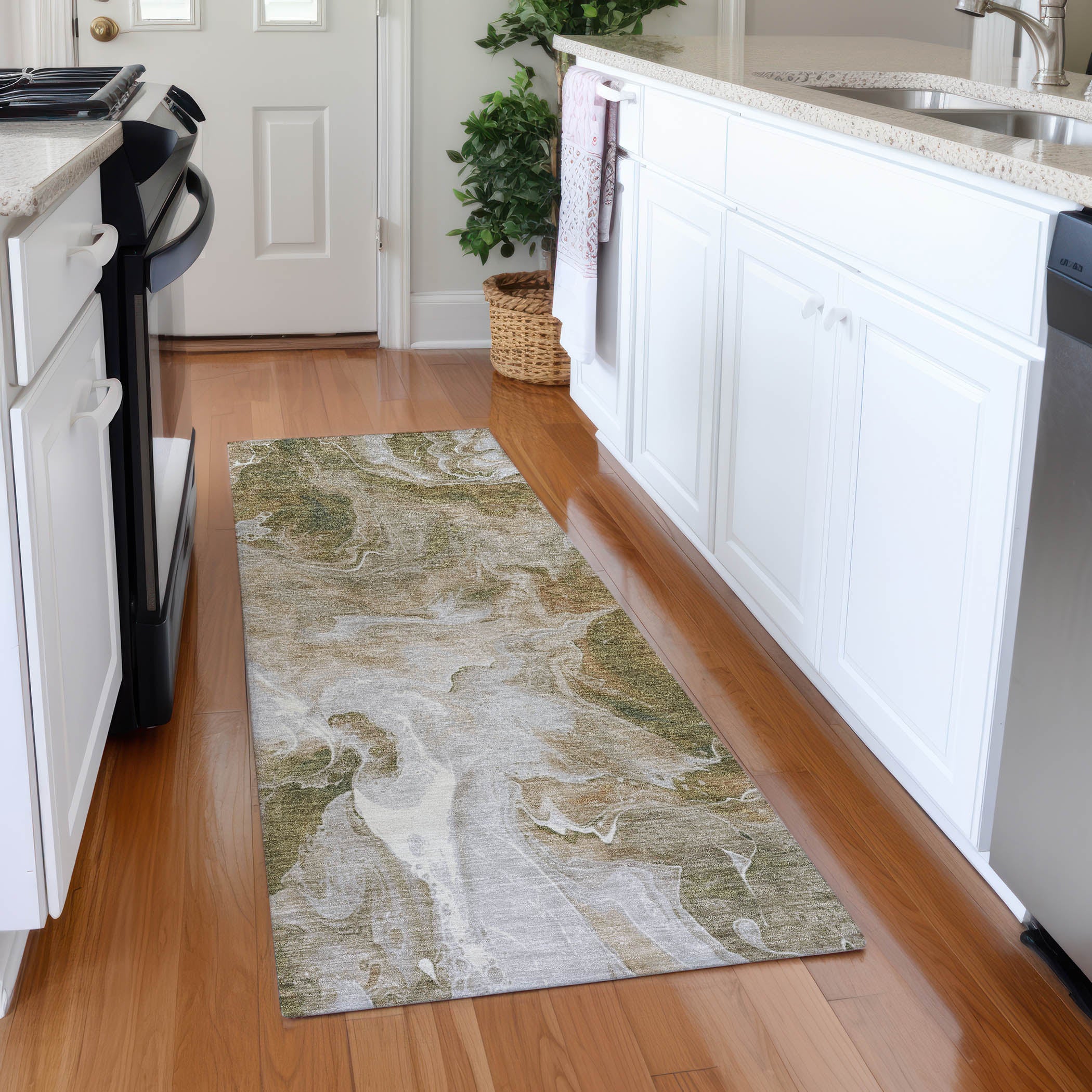 Chiang Mai Machine Washable Transitional Mocha Brown Rug 2'3" x 7'6" #shape_Runner