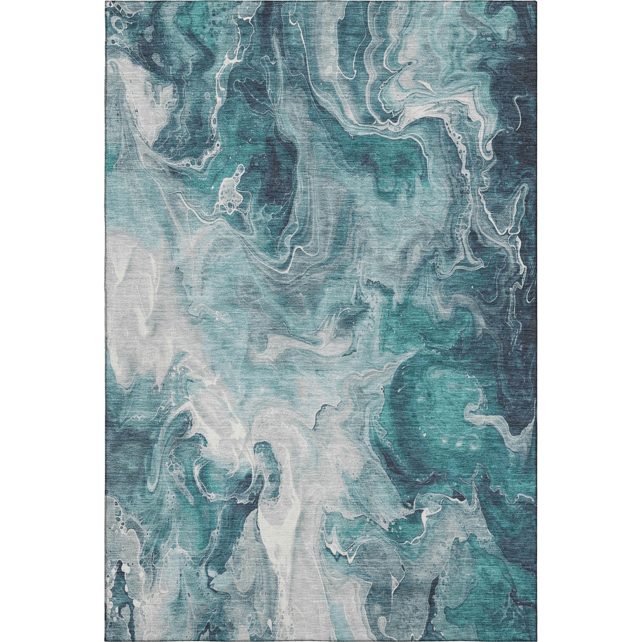 Chiang Mai Machine Washable Transitional Teal Rug 2'6" x 3'10" #shape_Rectangle